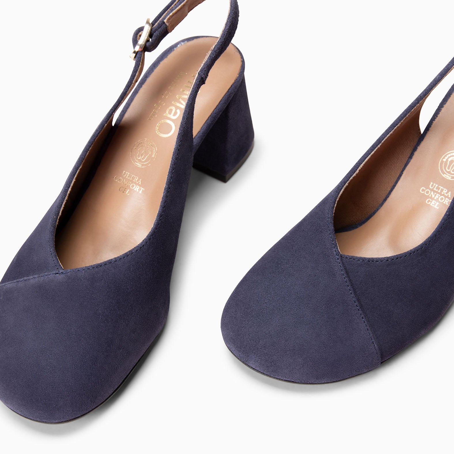 VEGA – Zapato de tacón ancho destalonado MARINO