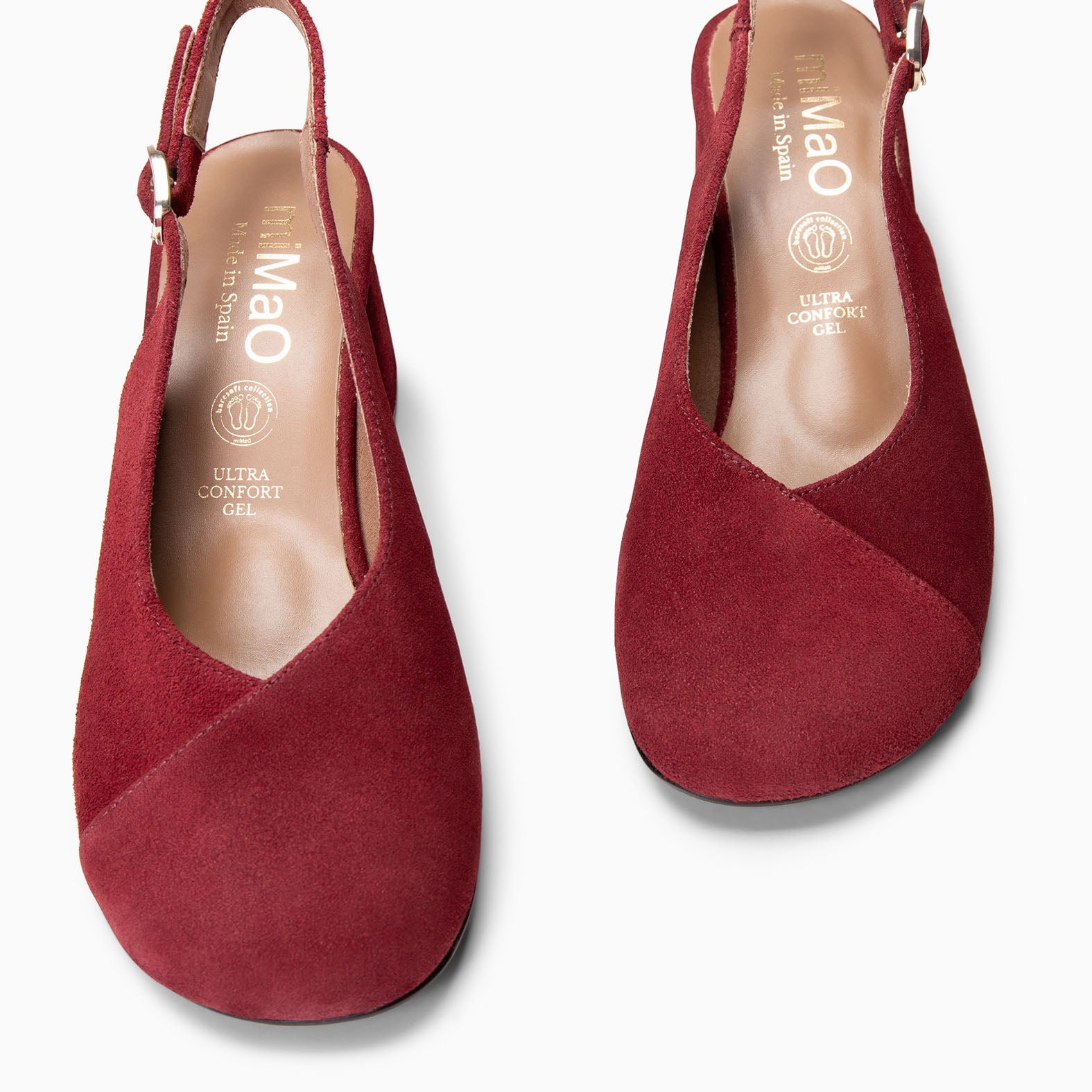 VEGA – BURGUNDY sling-back wide heeled