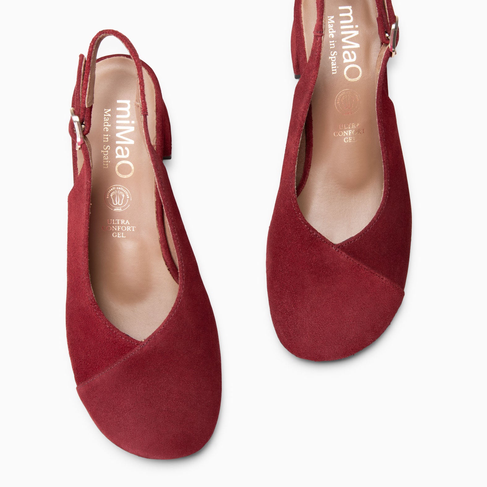 VEGA – BURGUNDY sling-back wide heeled