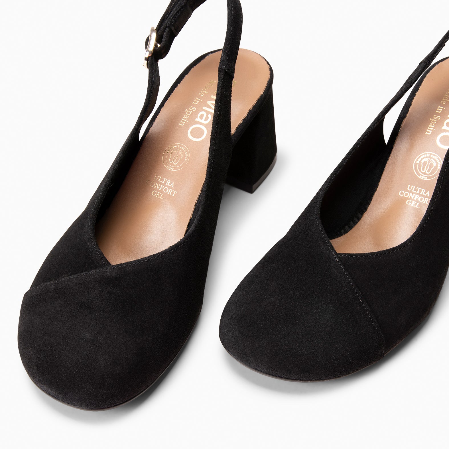 VEGA – Zapato de tacón ancho destalonado NEGRO