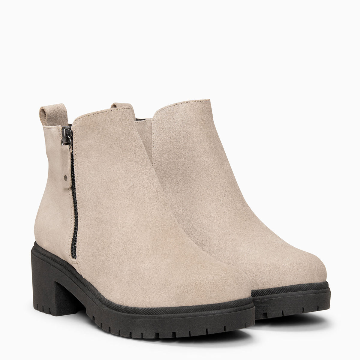 POP - Botín de piel hidrófugo BEIGE