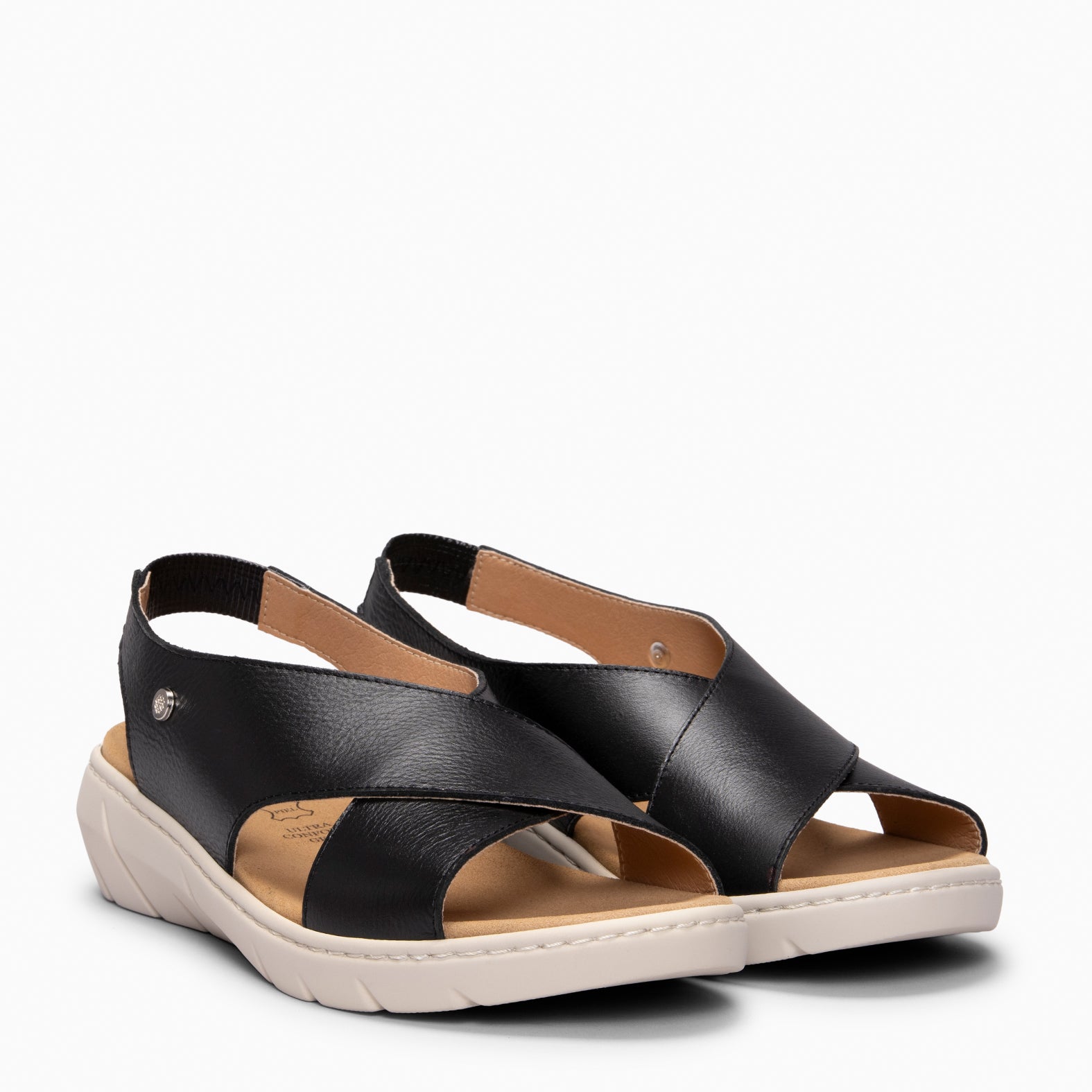 LUPÉ - Sandálias slingback com palmilha removível PRETO