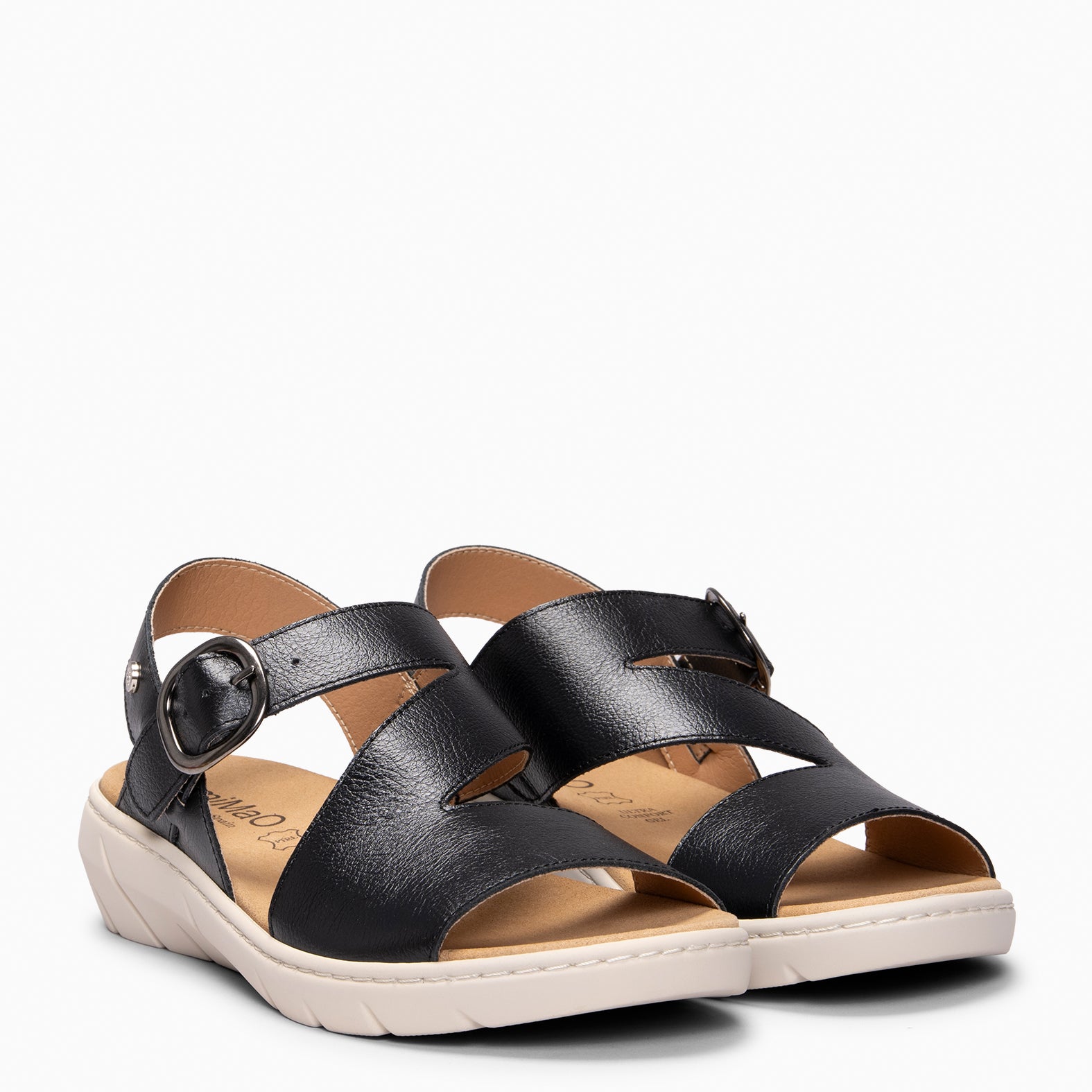 NATURA – Sandalias con plantilla Extraíble NEGRO