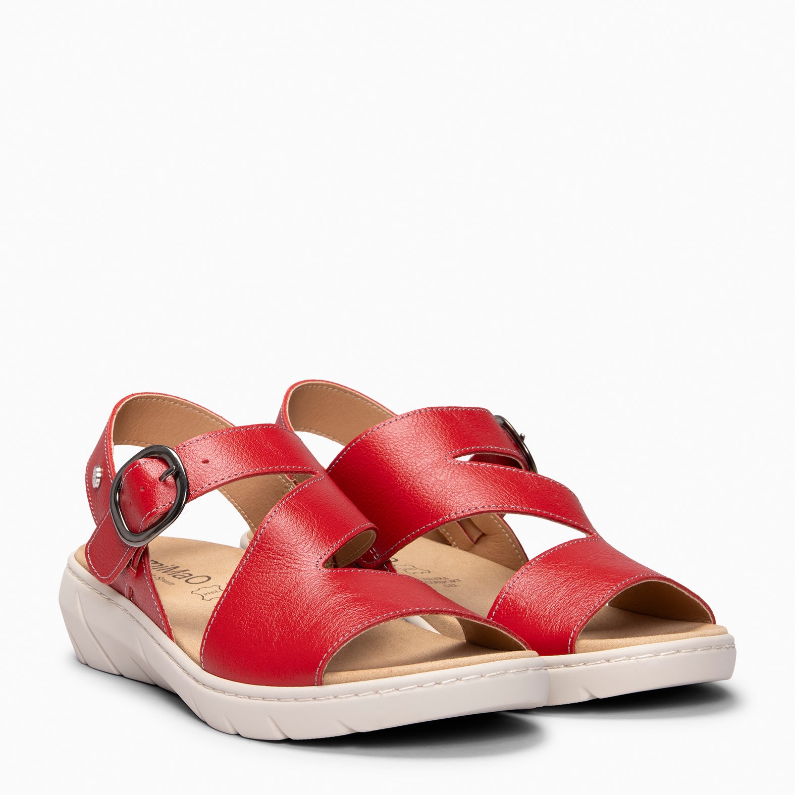 NATURA – Sandalias con plantilla Extraíble ROJO