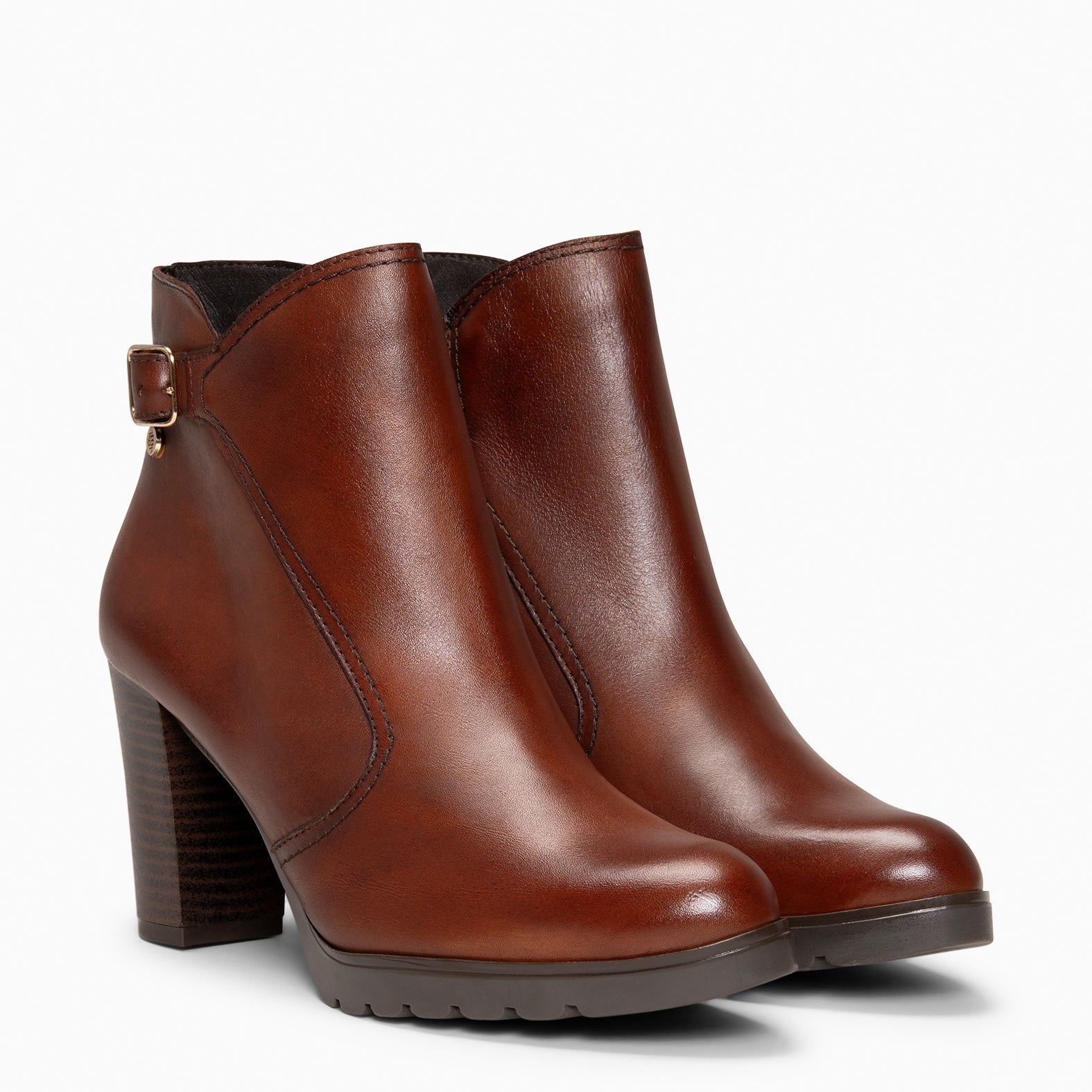 OLI – Botines de tacón alto con hebilla decorativa MARRON