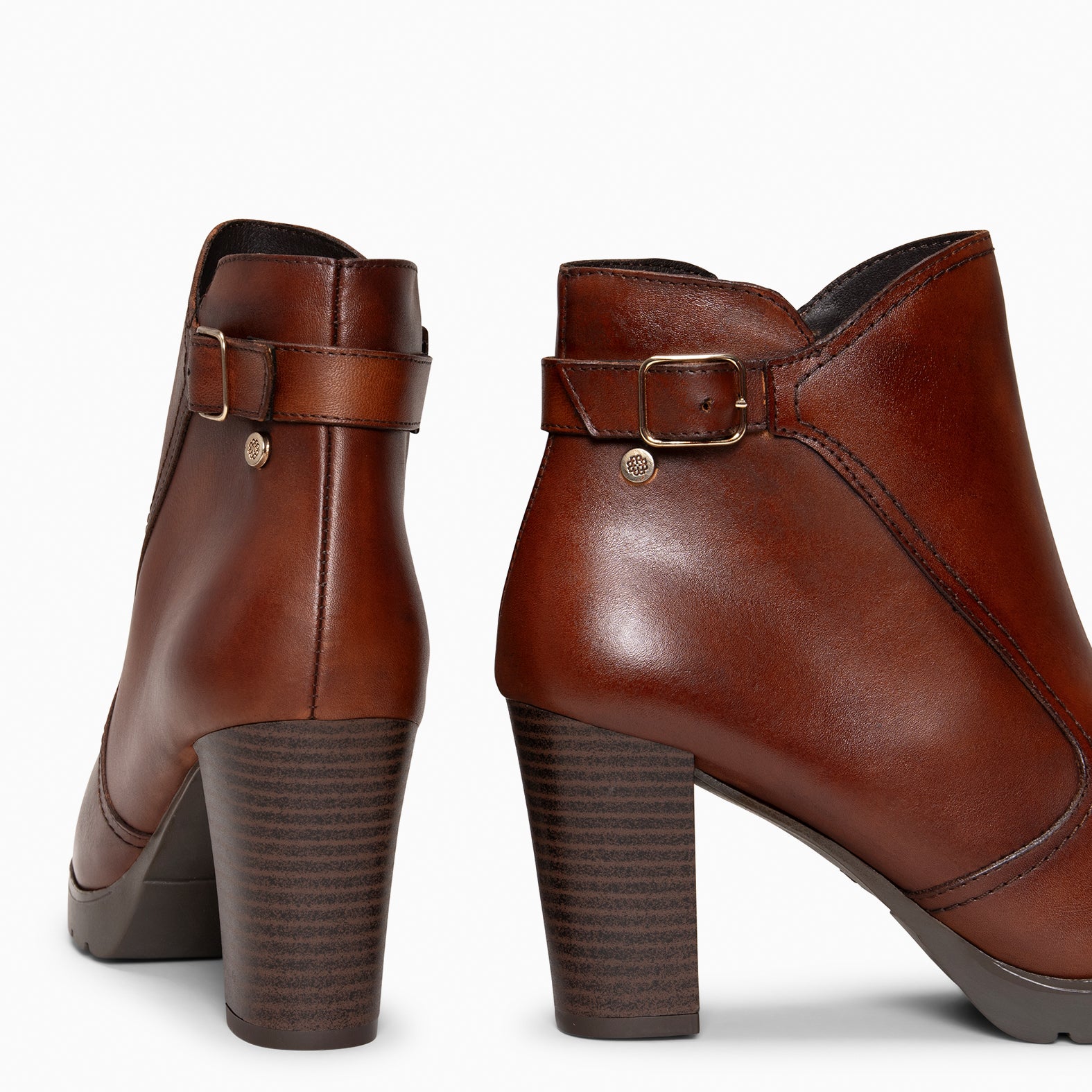 OLI – Botines de tacón alto con hebilla decorativa MARRON