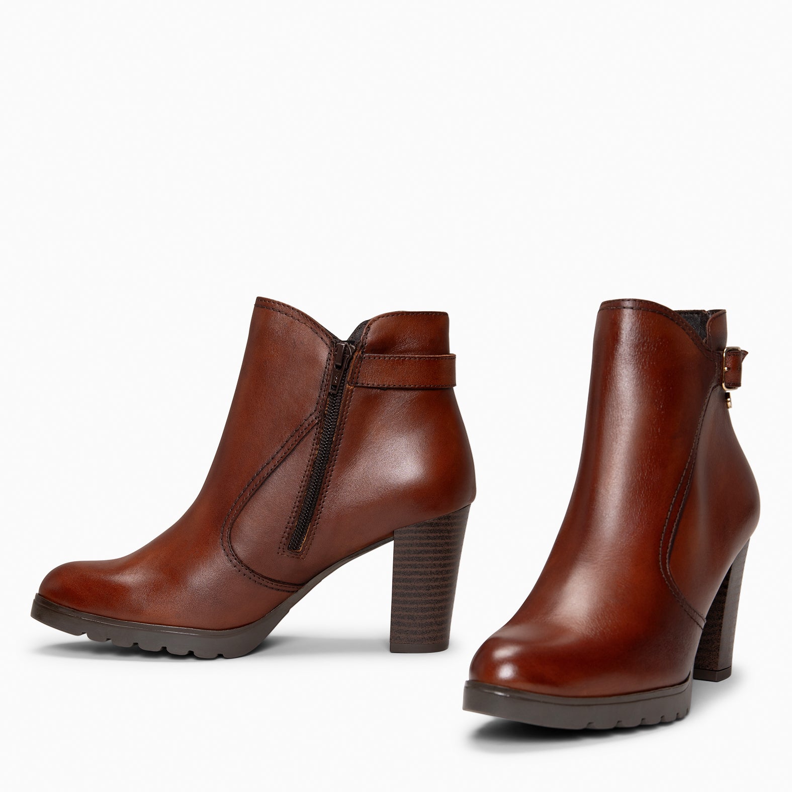 OLI – Botines de tacón alto con hebilla decorativa MARRON