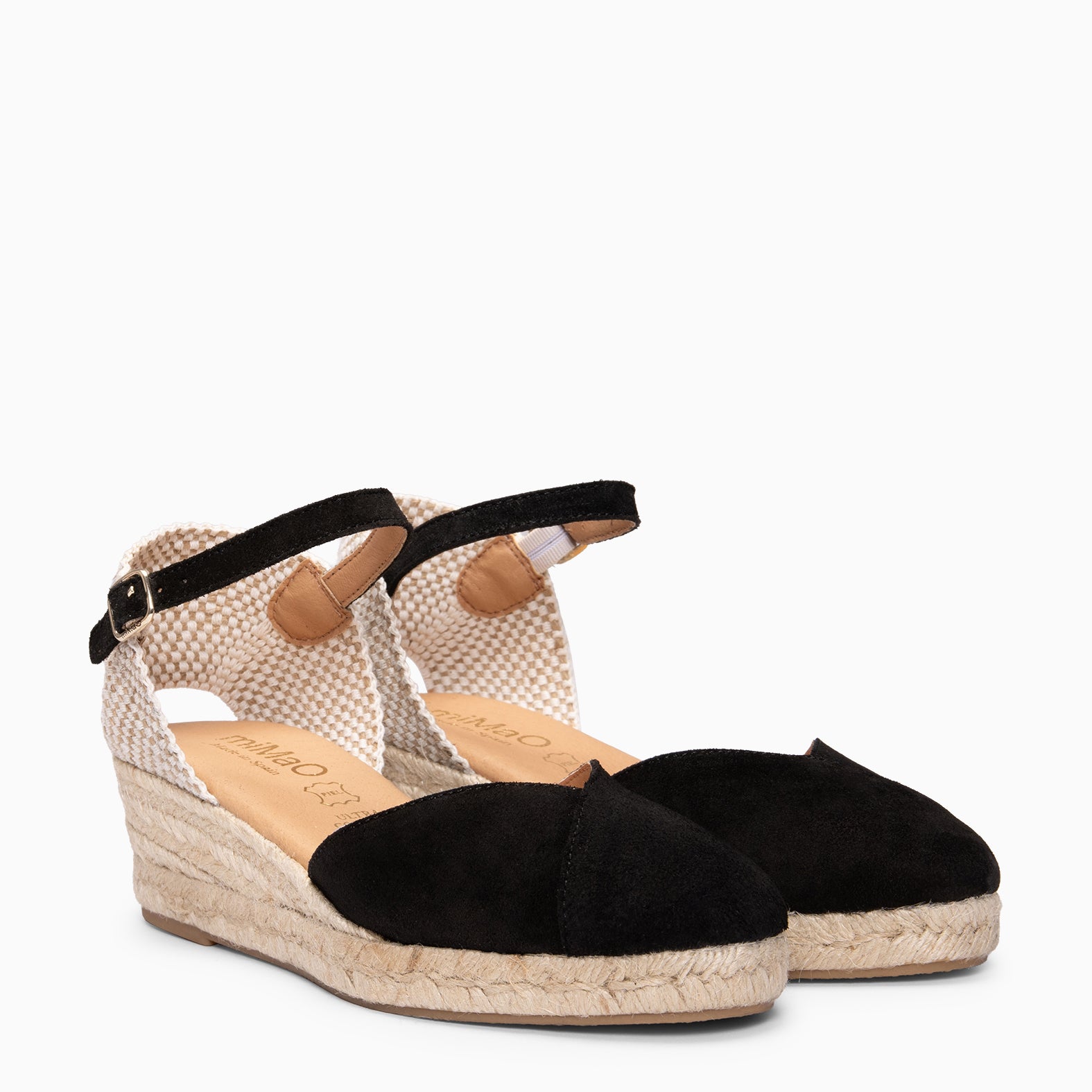 ICA - Espadrilles à petit talon NOIR