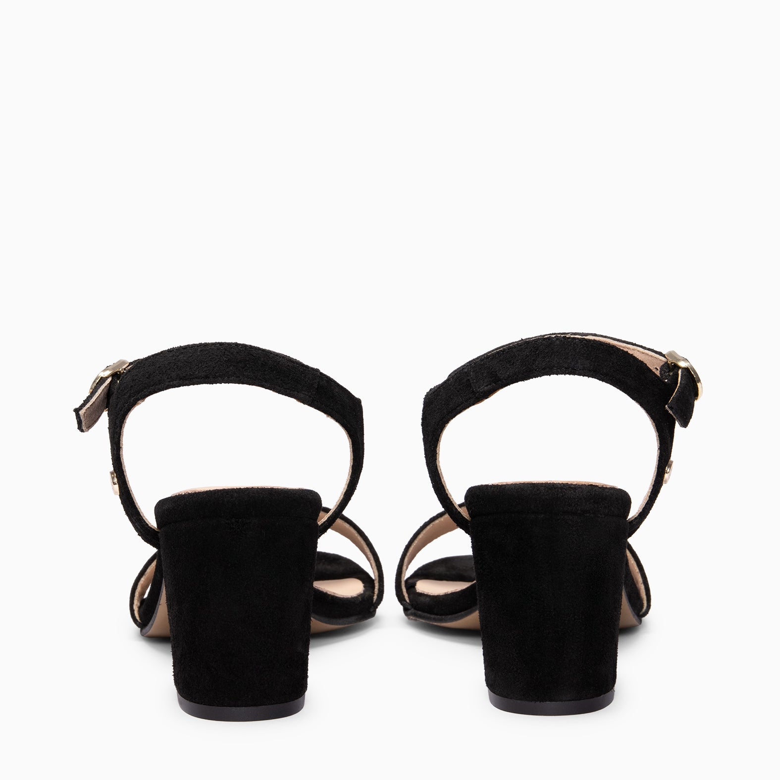 KEILA - Sandalias de tacón medio de ante NEGRO