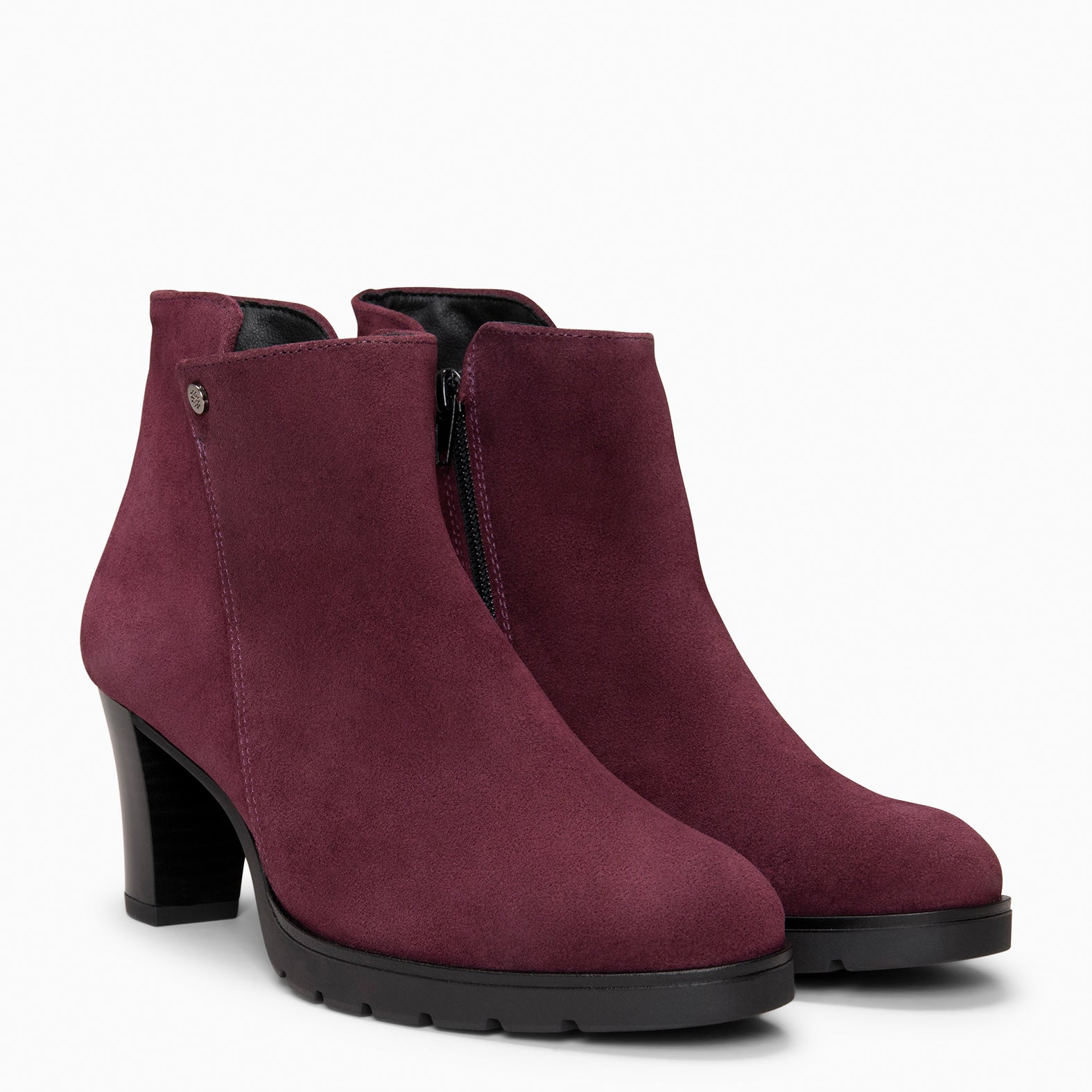 PRAGA - Botines BURDEOS con tacón