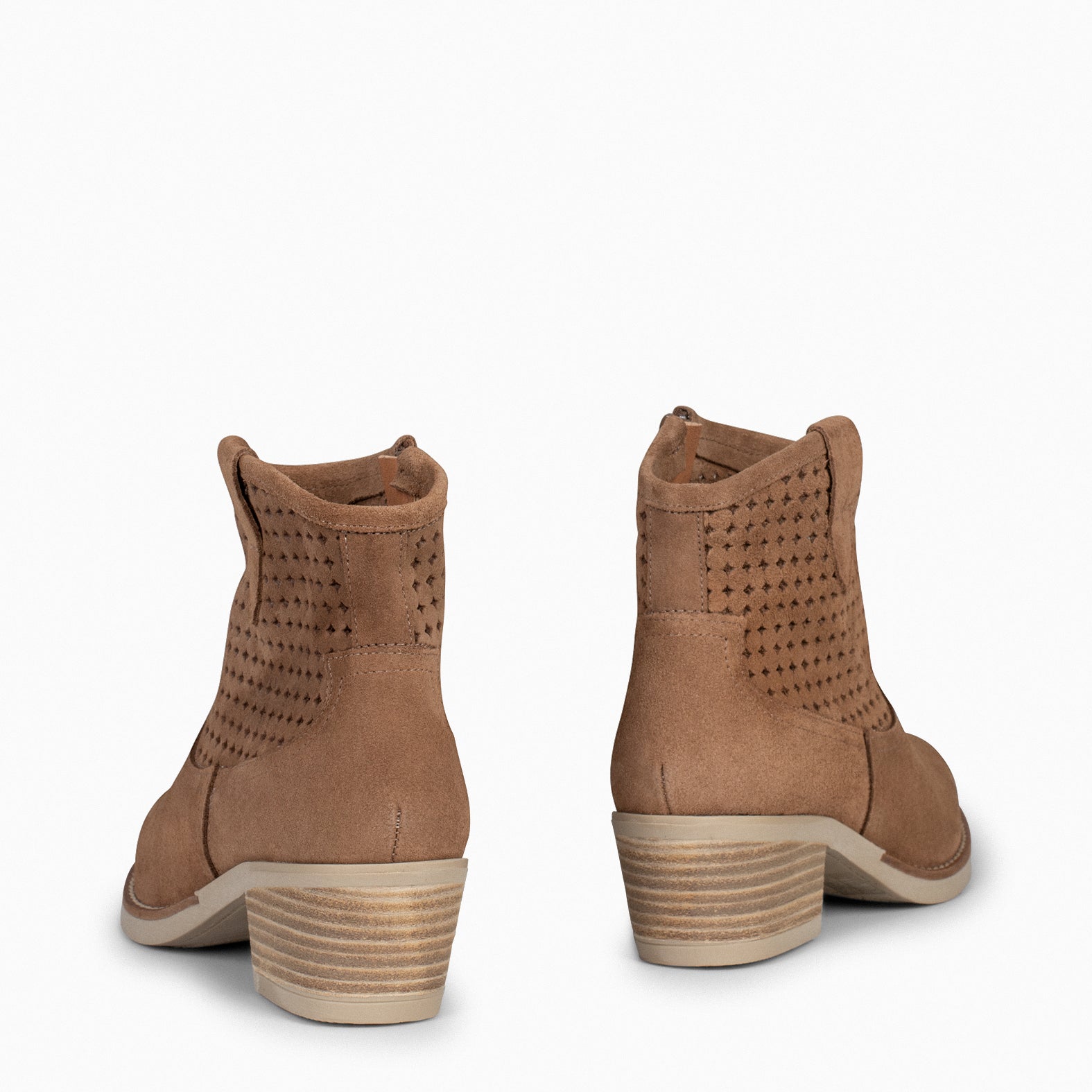  HOUSTON – TAUPE cowboy booties with heel