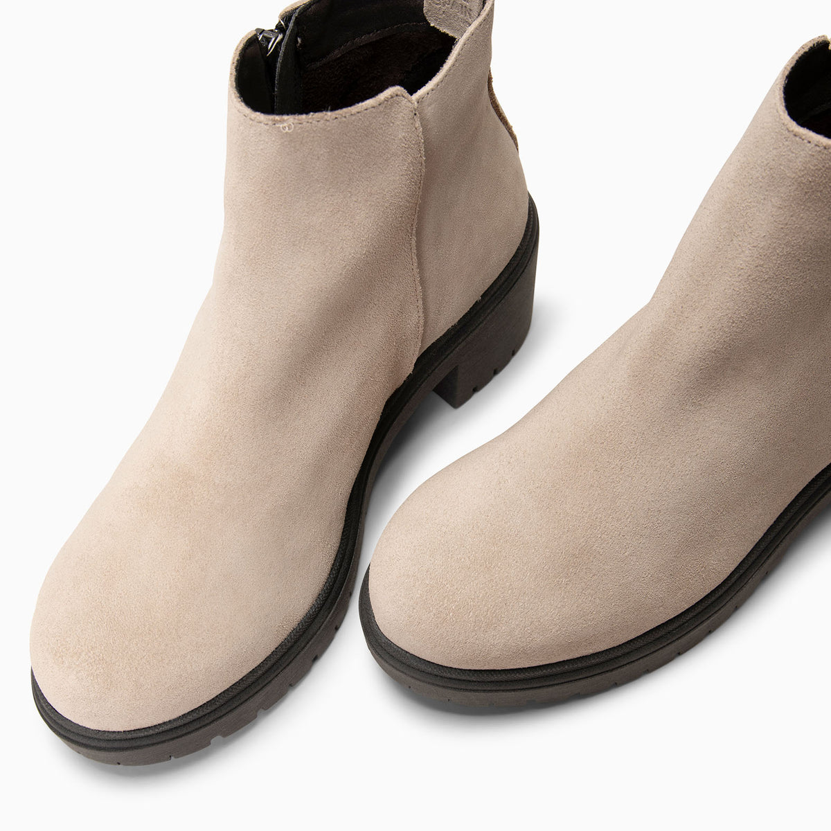 POP - Botín de piel hidrófugo BEIGE
