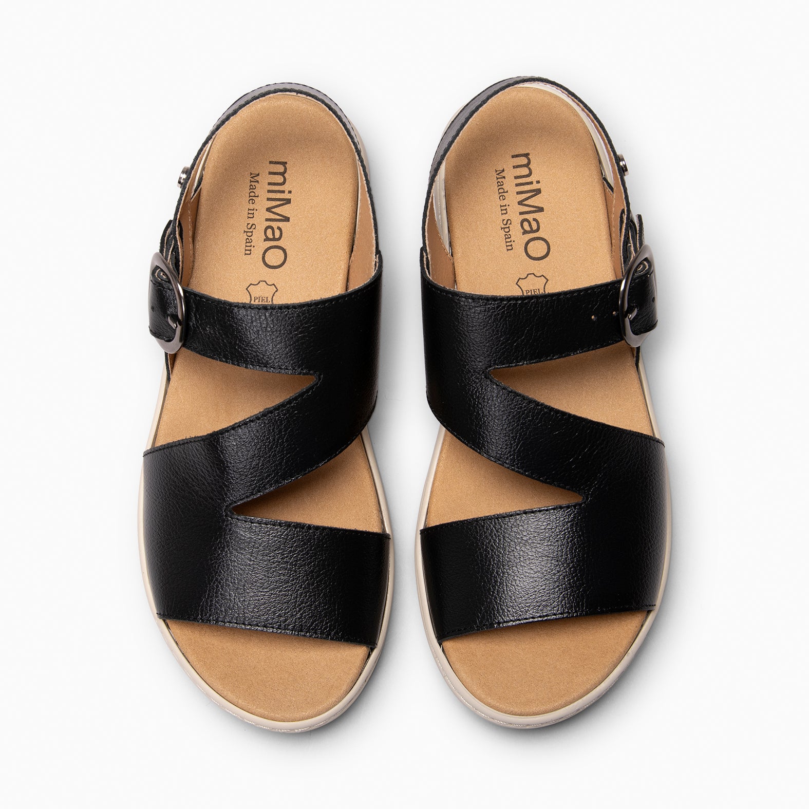 NATURA – Sandalias con plantilla Extraíble NEGRO