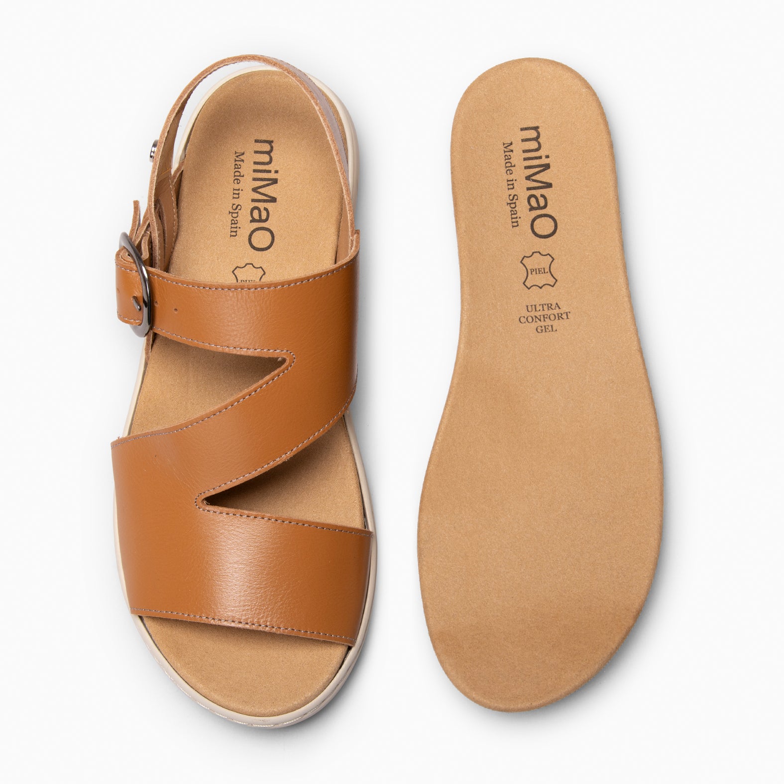 NATURA – Sandalias con plantilla Extraíble CAMEL