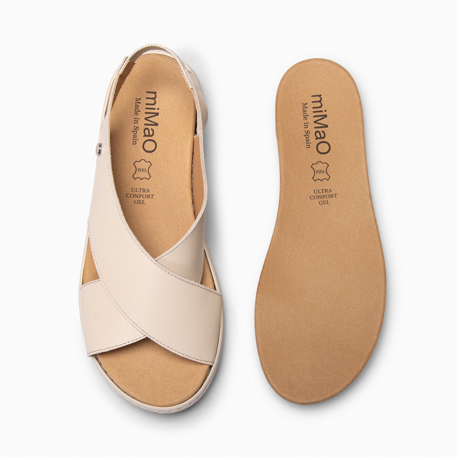 LUPÉ - Sandálias slingback com palmilha removível BEGE