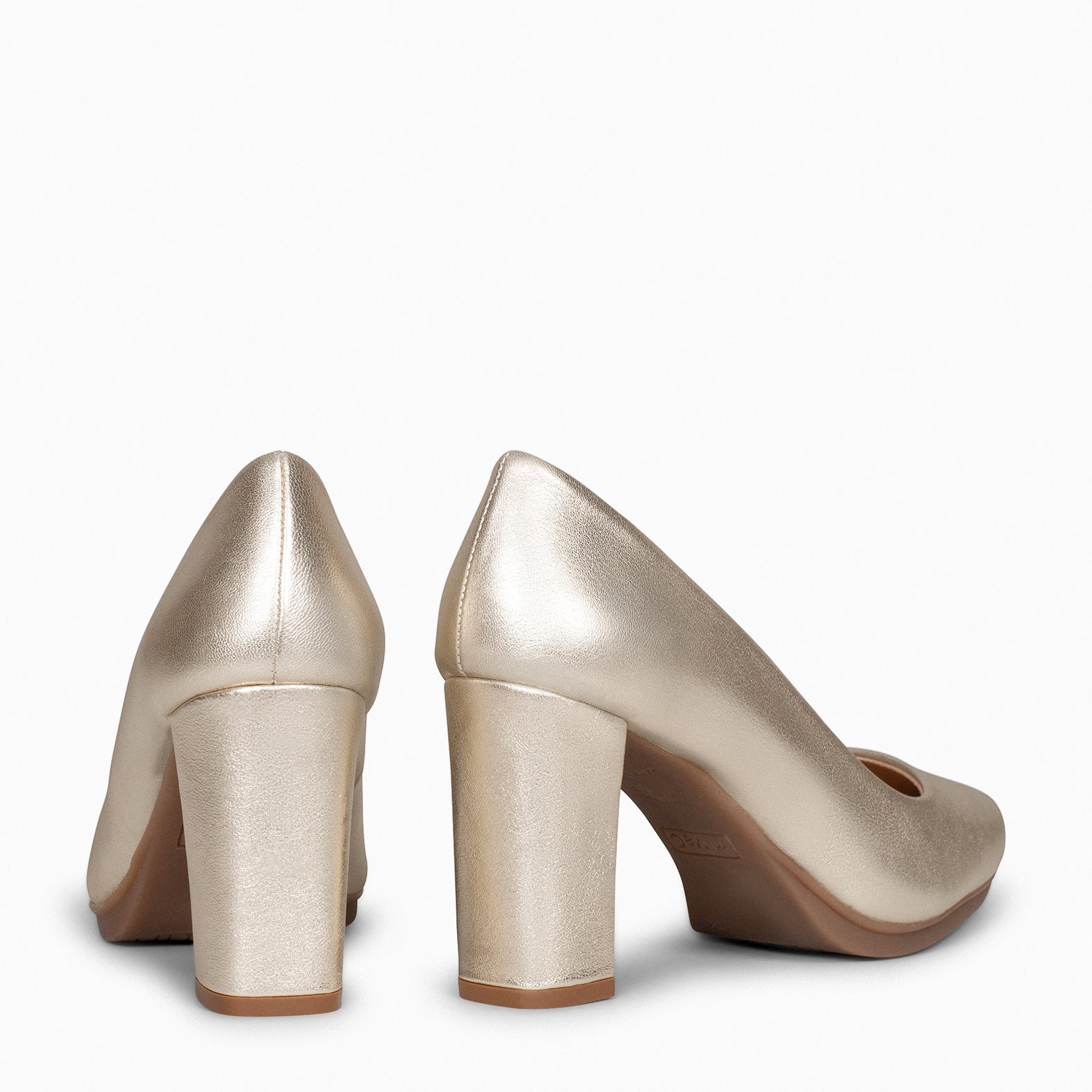 URBAN SPLASH - Zapatos de tacón con piel metalizada PLATINO - miMaO ®