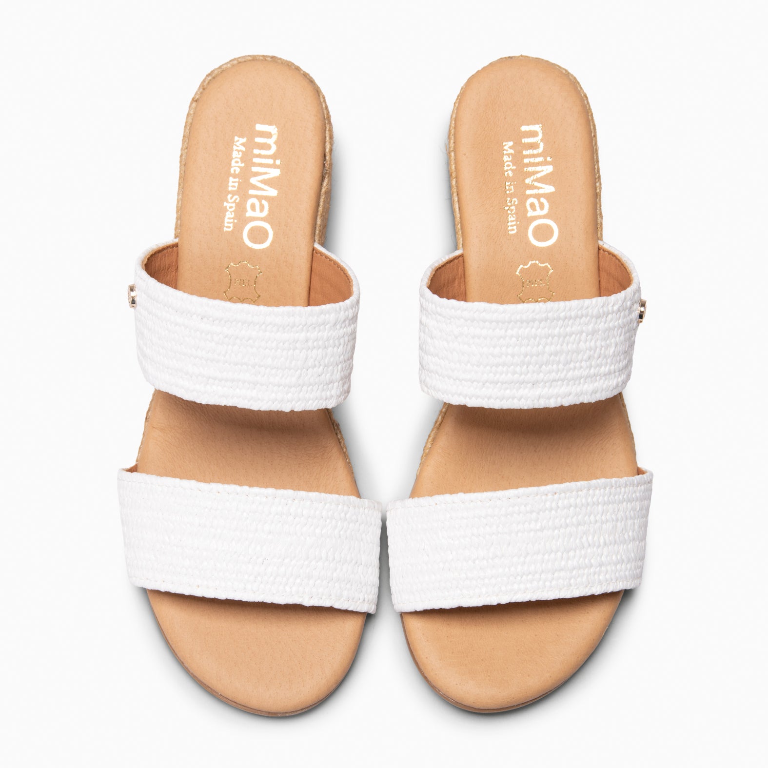 LIRA - Mules de cuña de esparto BLANCO
