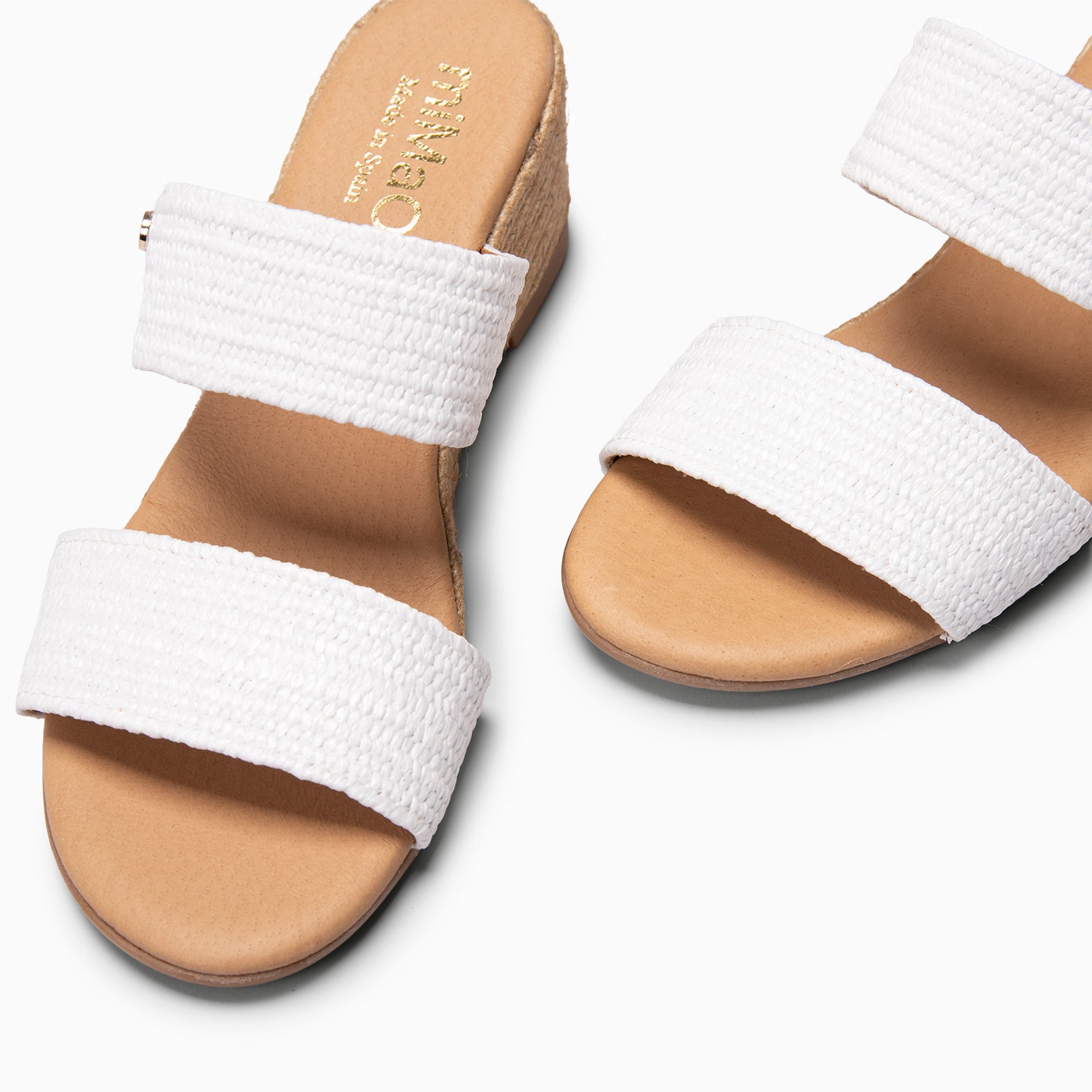 LIRA - Mules de cuña de esparto BLANCO