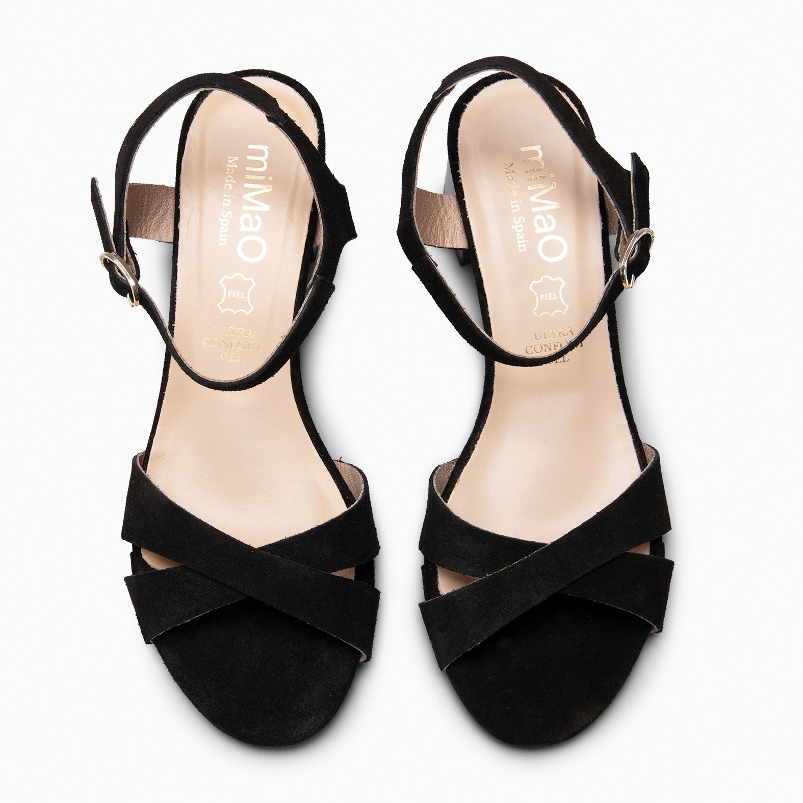 ORIANA - Sandalias de tacón de ante NEGRO