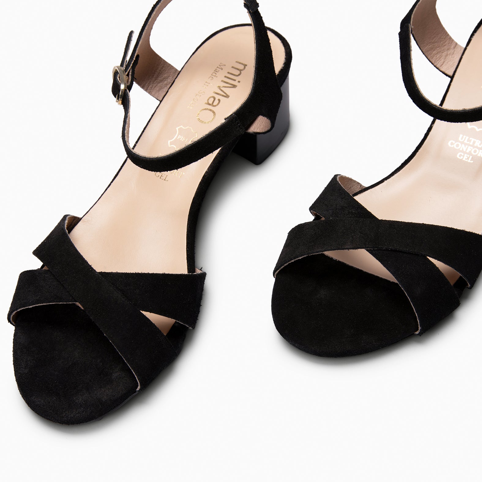 ORIANA - Sandalias de tacón de ante NEGRO