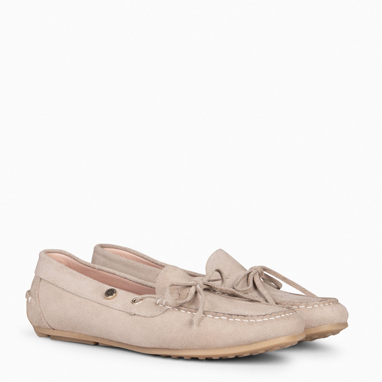 LACE – BEIGE moccasins with removable insole