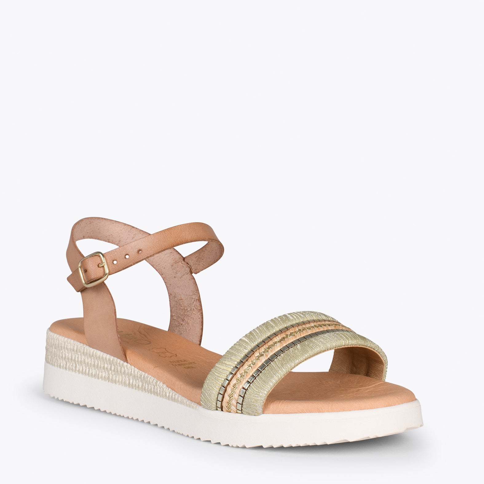 BENISSA – BEIGE raffia flat sandals