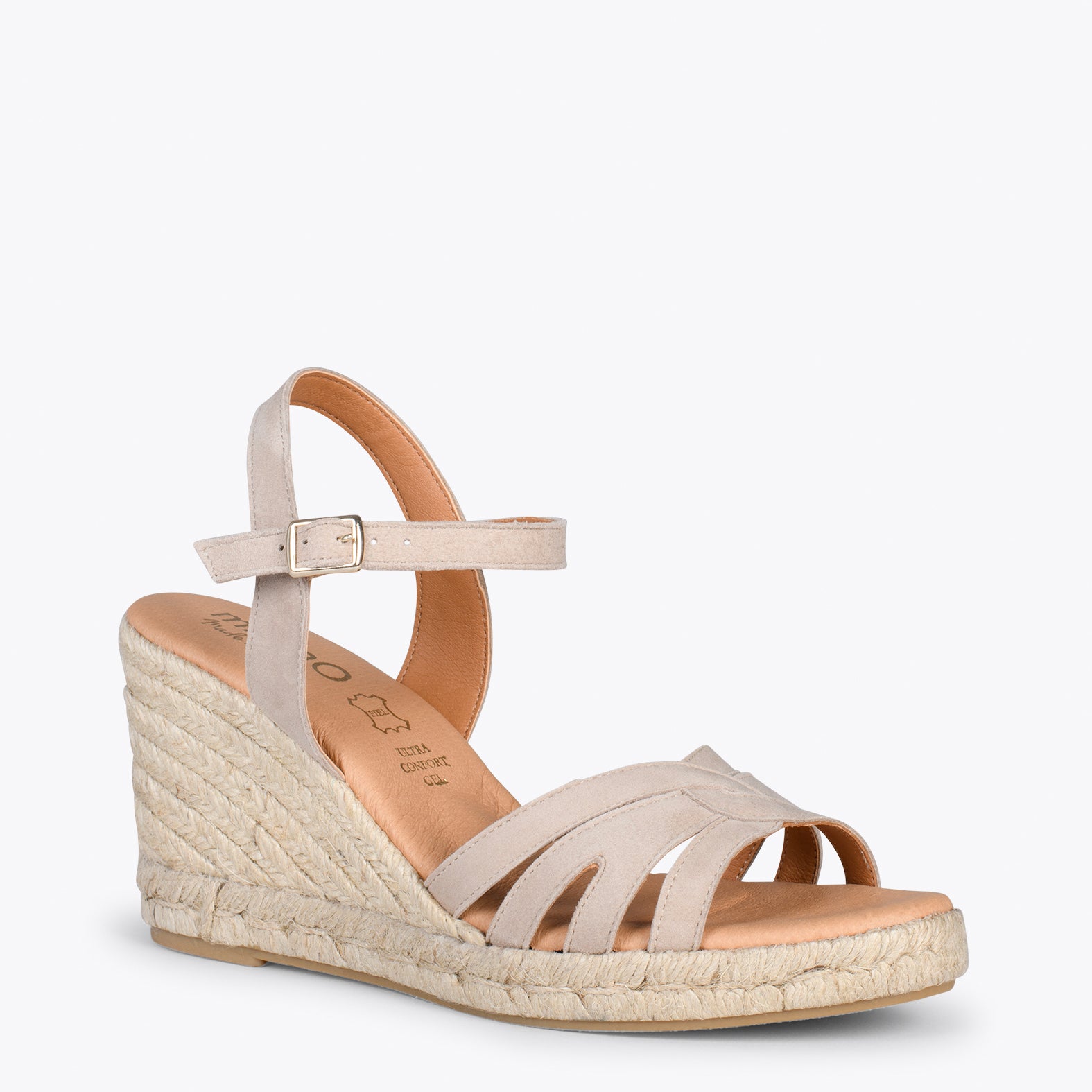 HOYAMBRE – TAUPE espadrilles with braided front