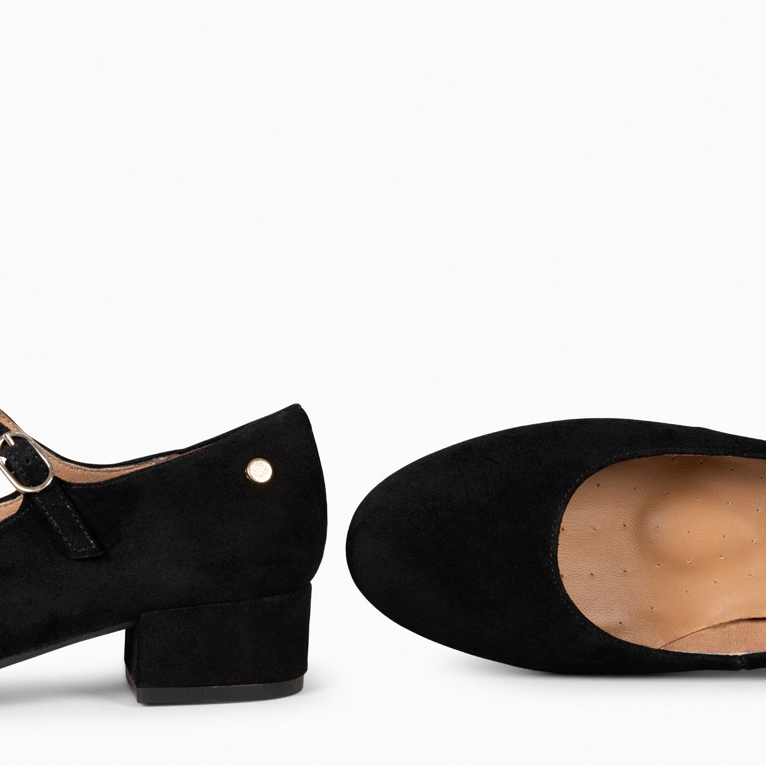 NORA - Merceditas con tacón bajo NEGRO