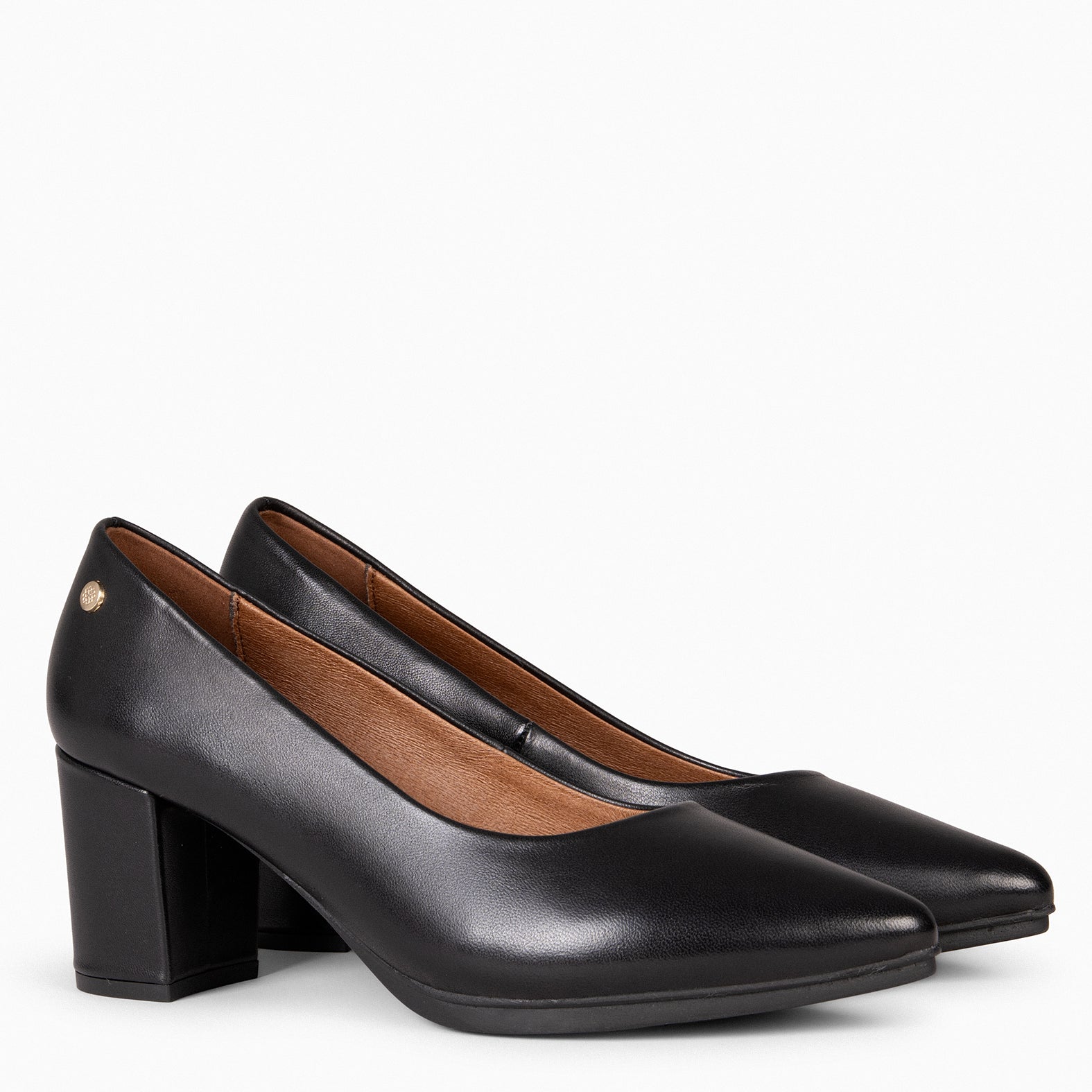 URBAN S SALON - BLACK nappa leather mid heel