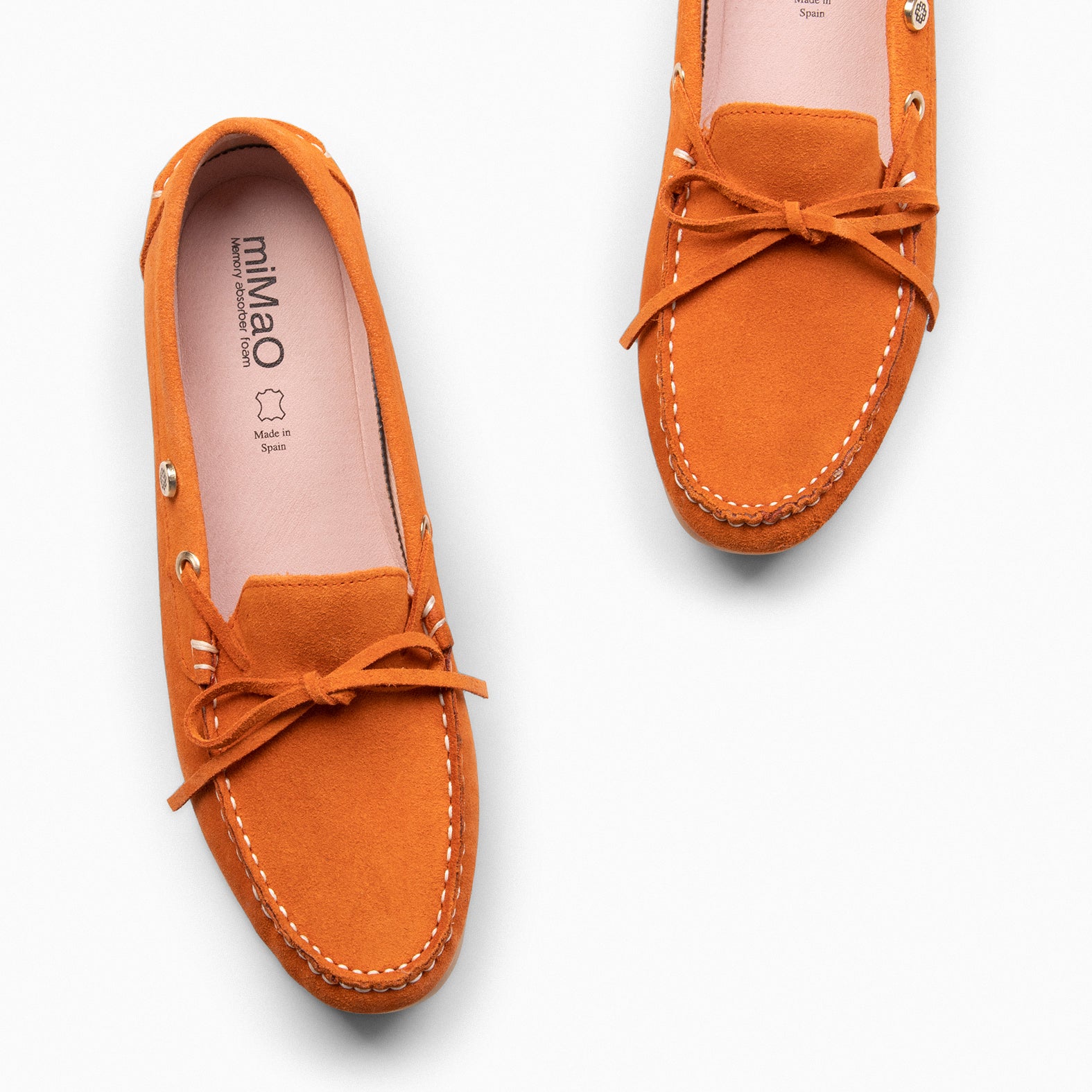 LACE – ORANGE moccasins with removable insole