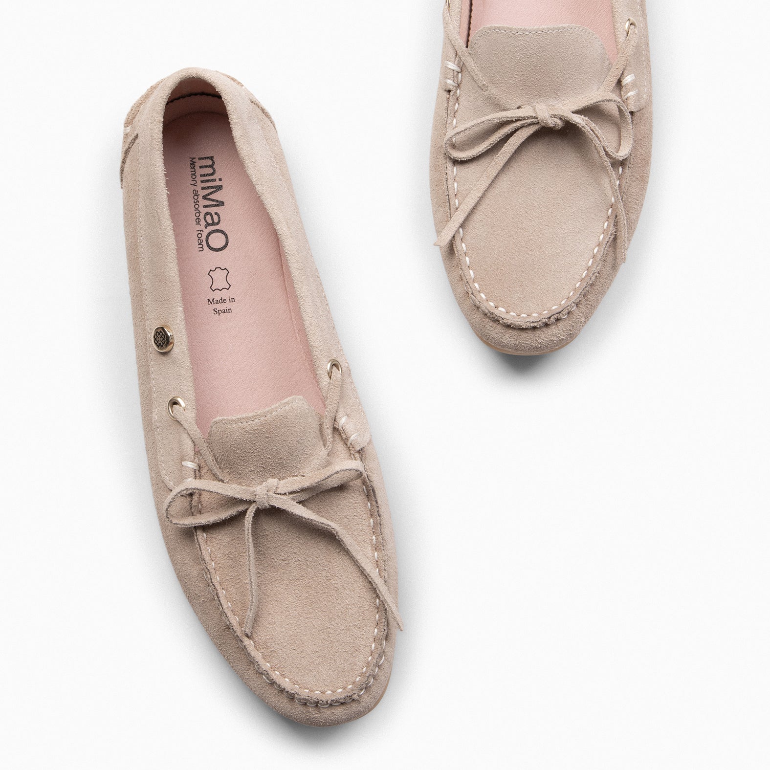 LACE – BEIGE moccasins with removable insole
