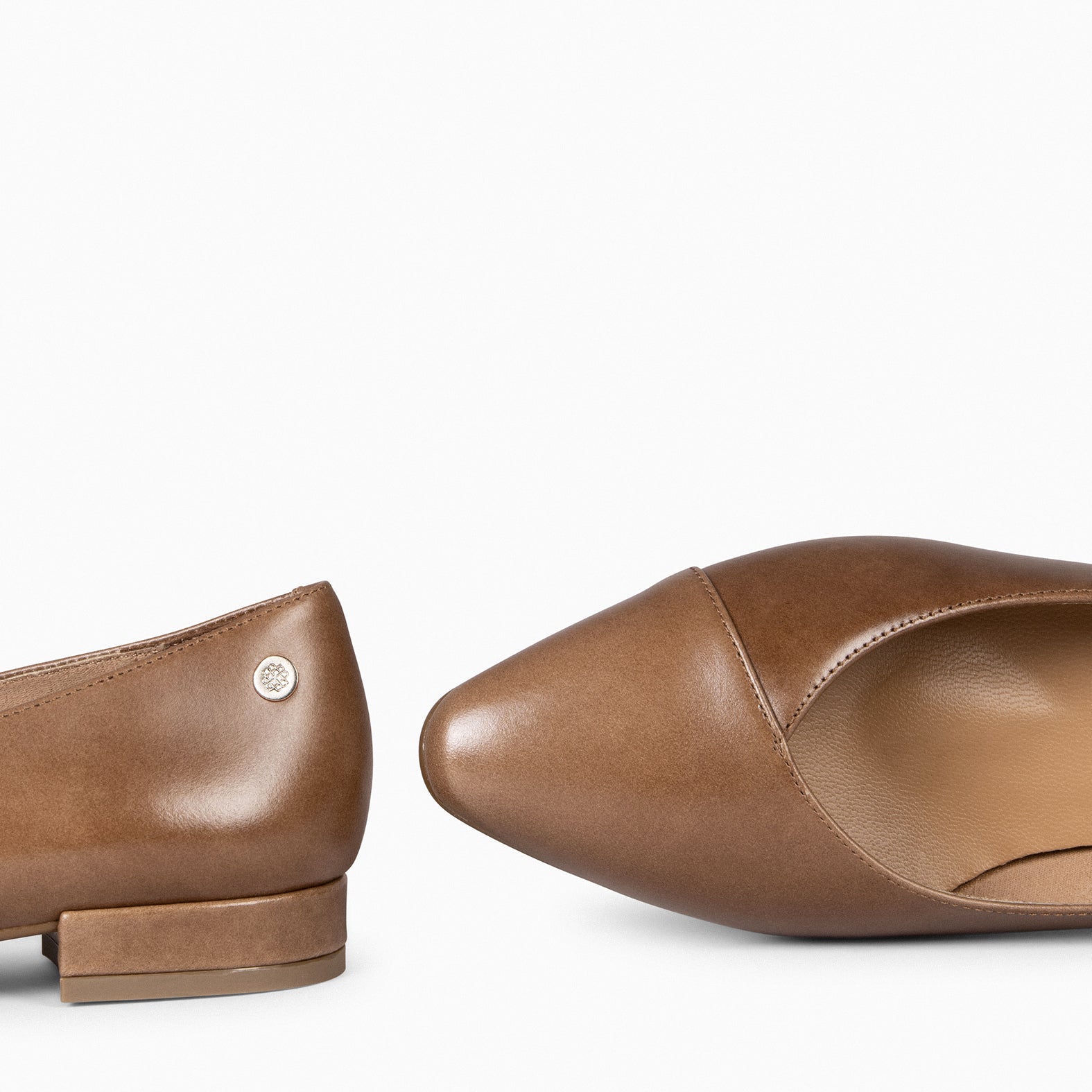 MARIE - Bailarinas tacón bajo TAUPE