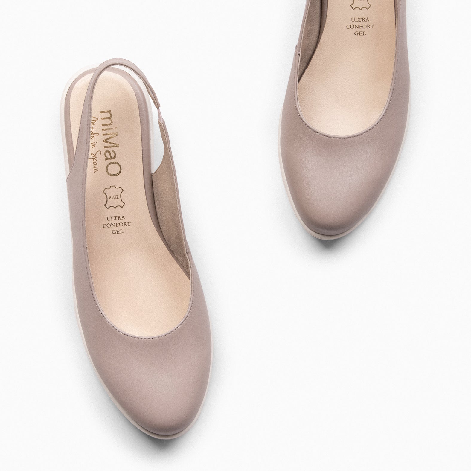 CLARISSE – TAUPE WEDGE SLINGBACK SHOES