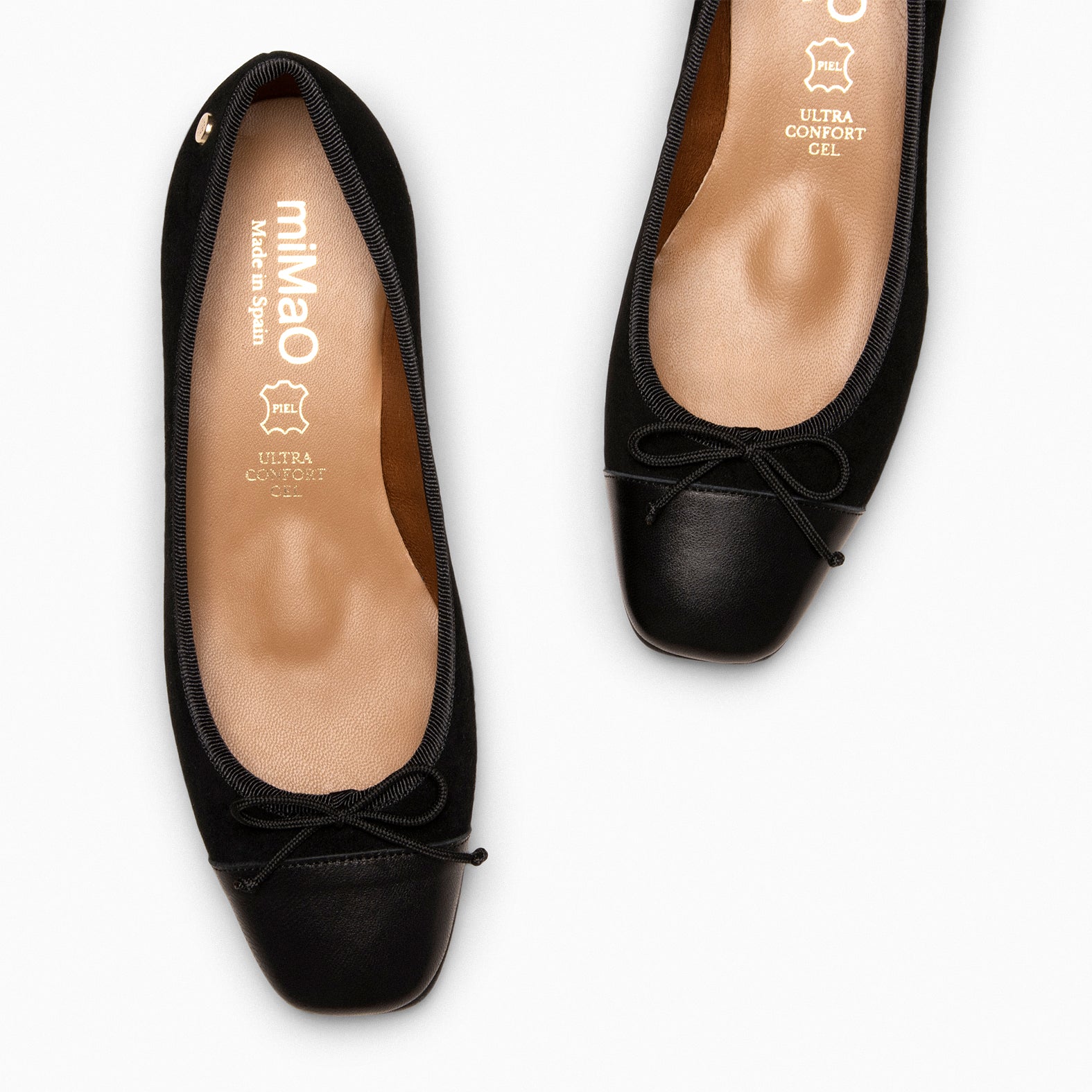 GLAMOUR - Ballerines bicolore à petit talon NOIR