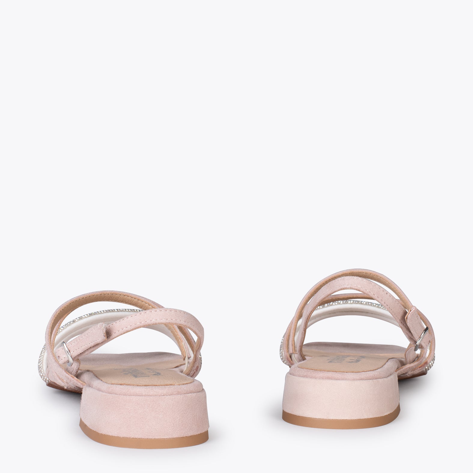 OSLO – NUDE flat sandals with shiny straps