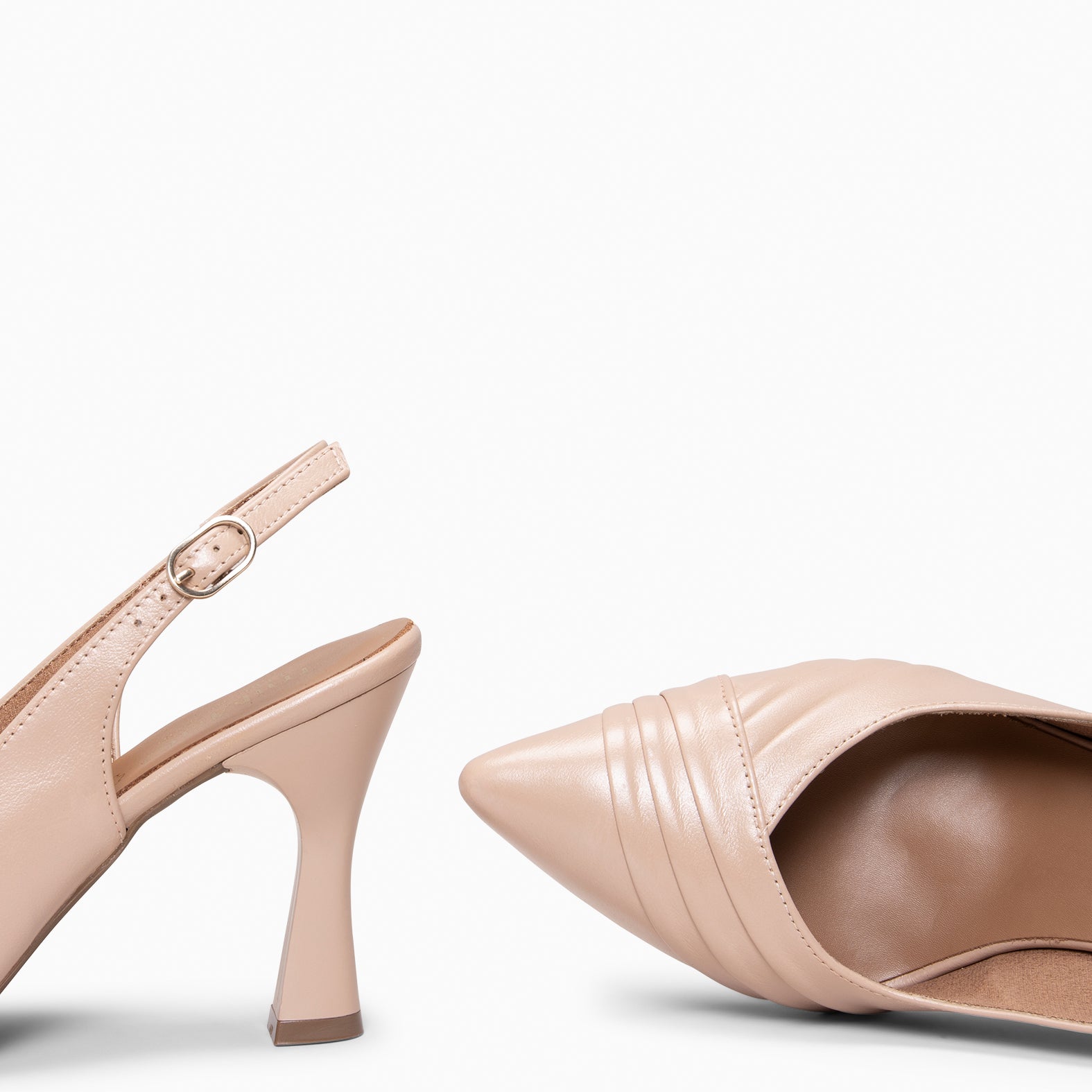 CARLA – Zapato de tacón alto destalonado NUDE