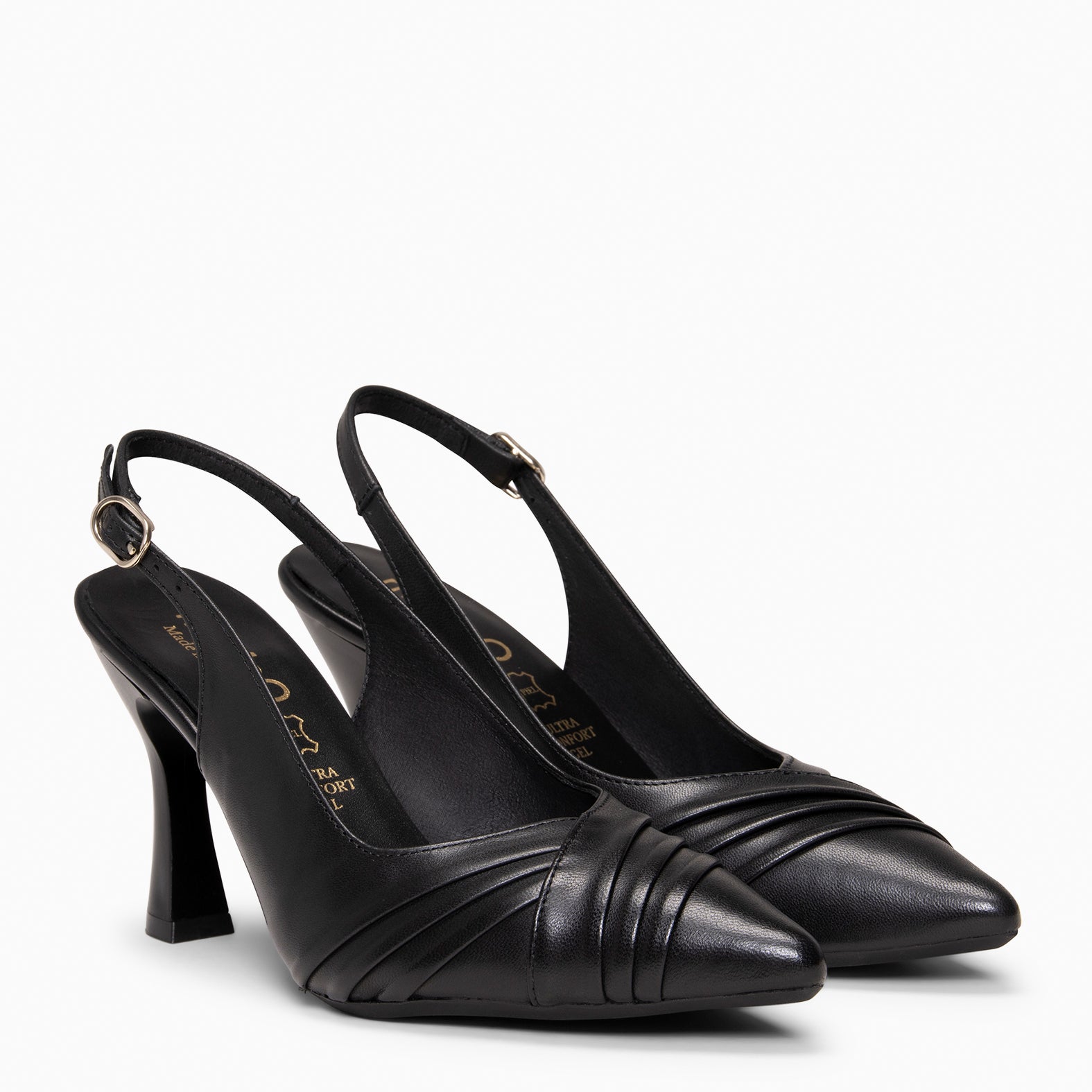 CARLA – Zapato de tacón alto destalonado NEGRO