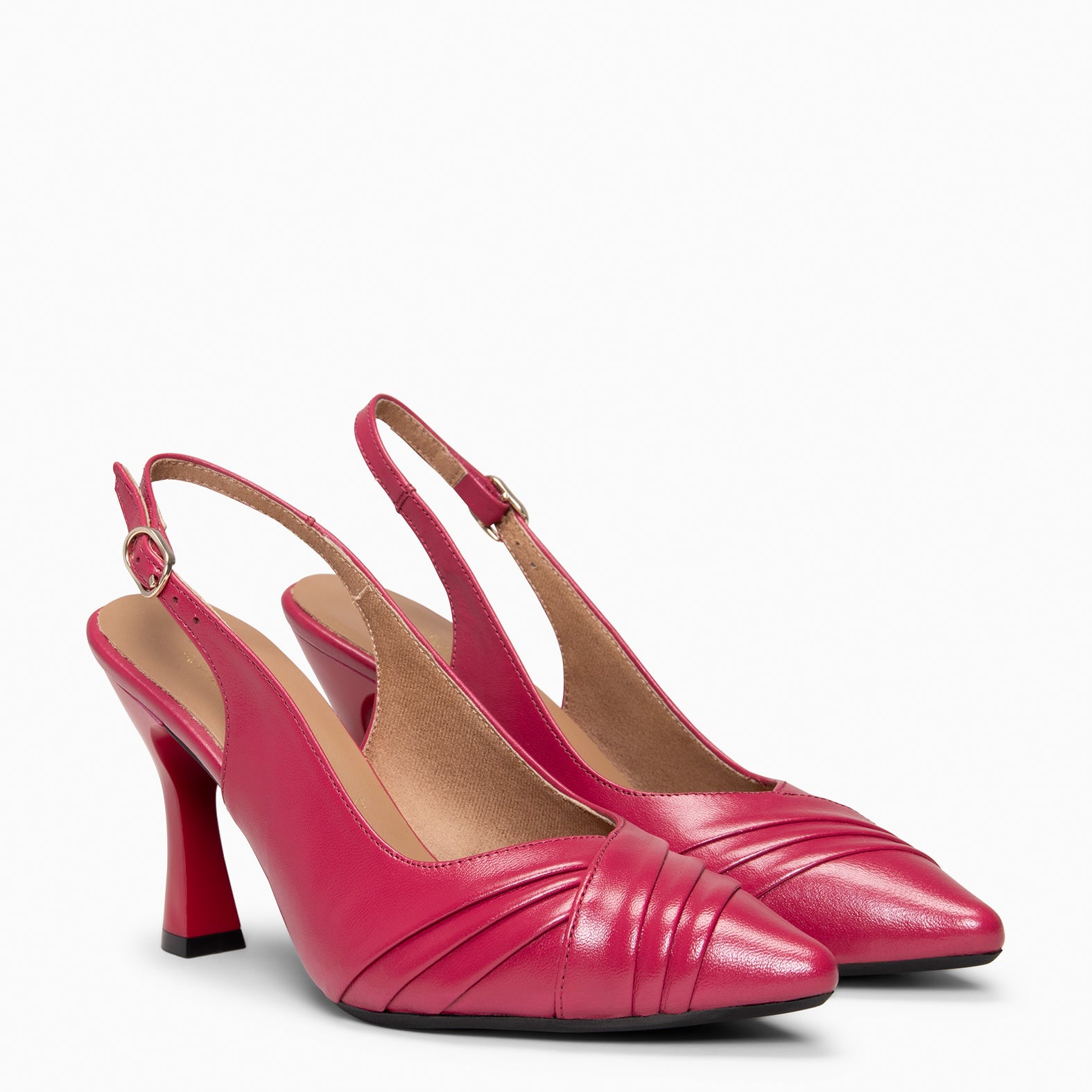 CARLA – Zapato de tacón alto destalonado CEREZA