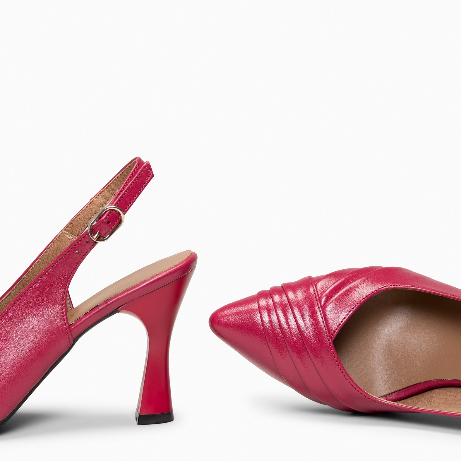 CARLA – Zapato de tacón alto destalonado CEREZA