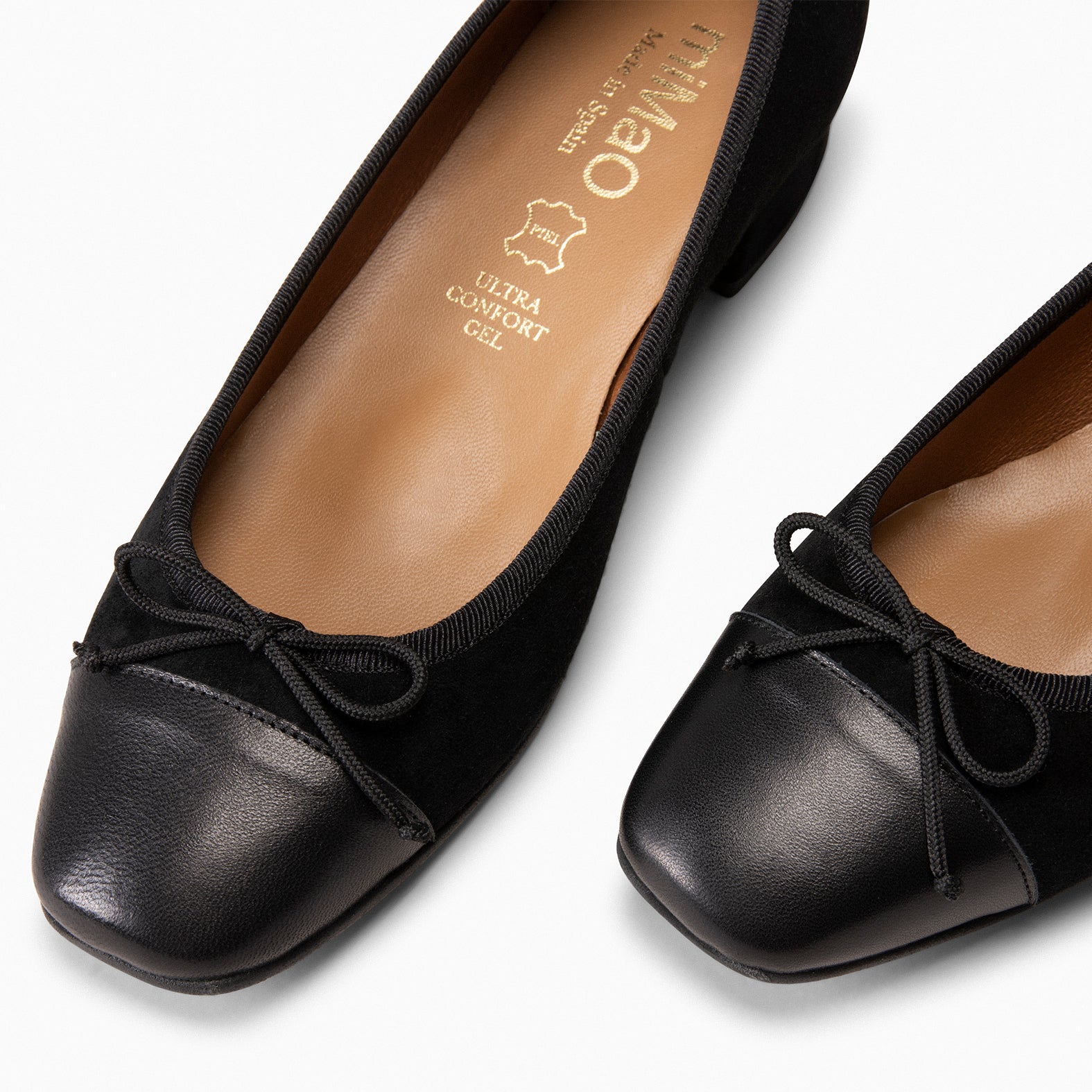 GLAMOUR –  BLACK ballerina with heel and toe