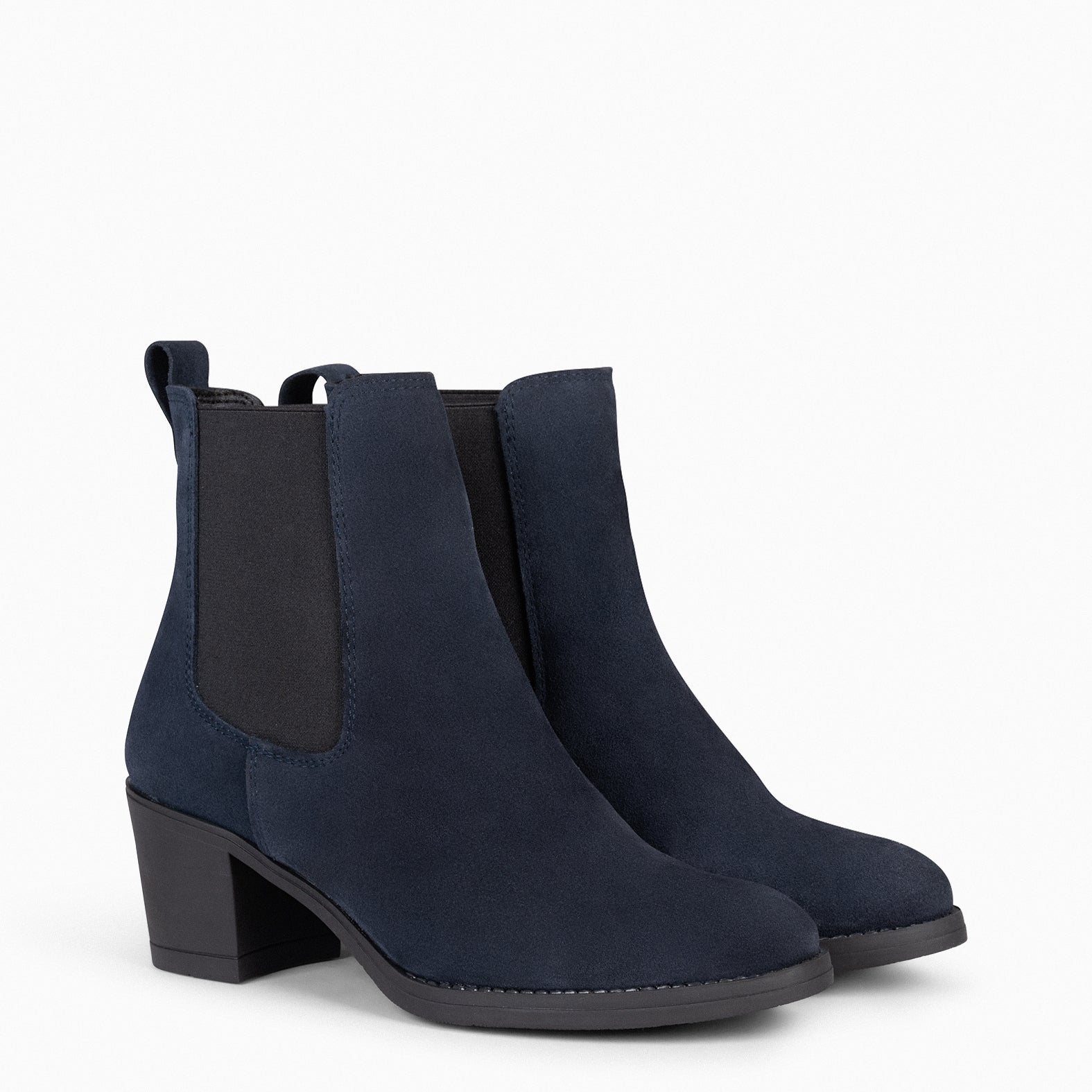 Botin azul outlet marino mujer piel