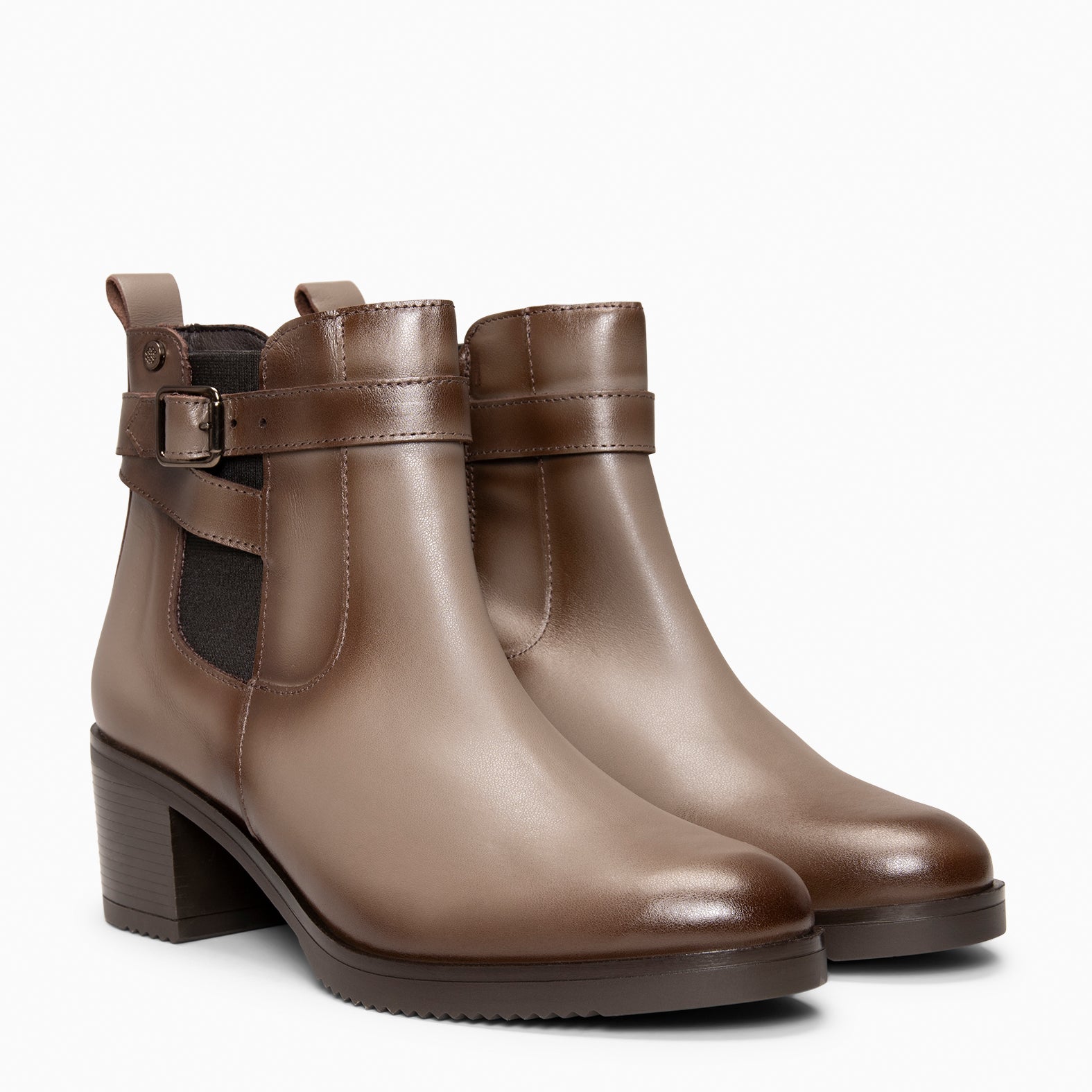 LEMY - Botines TAUPE de piel de napa