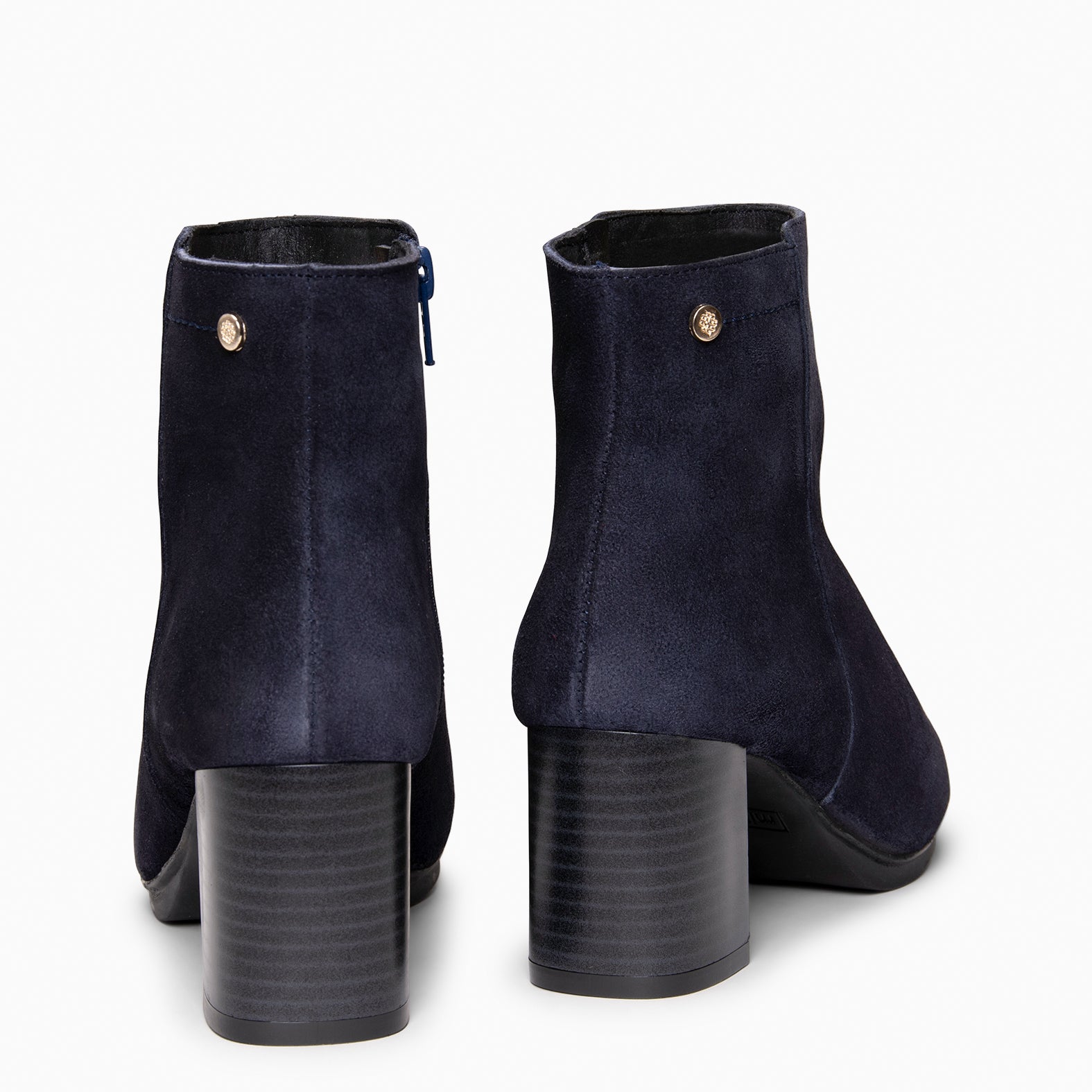 CITY - Botines de tacón ancho y punta fina MARINO