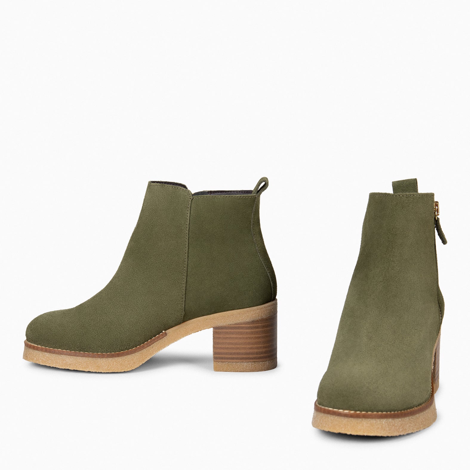 JAZZ – Bottines casual en daim KAKI