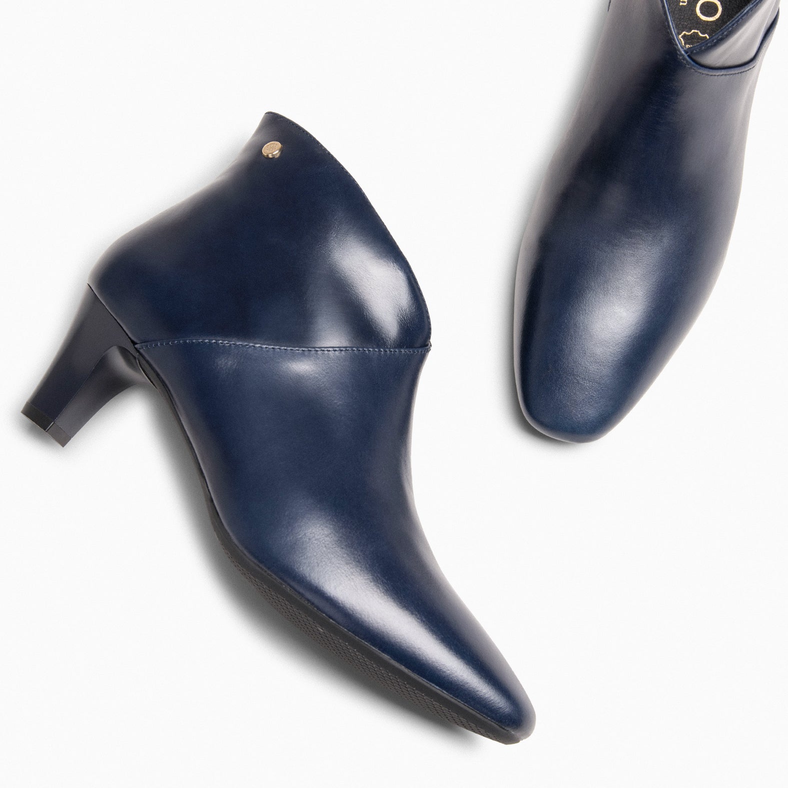 LADY – NAVY Nappa Leather Booties