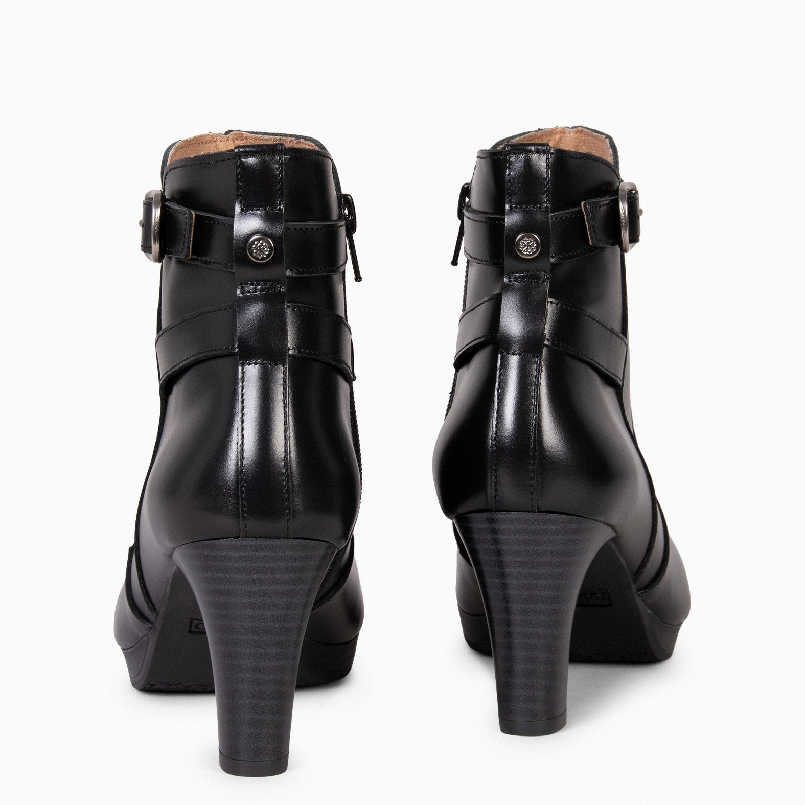 MILAN – BLACK Booties with heel and strap