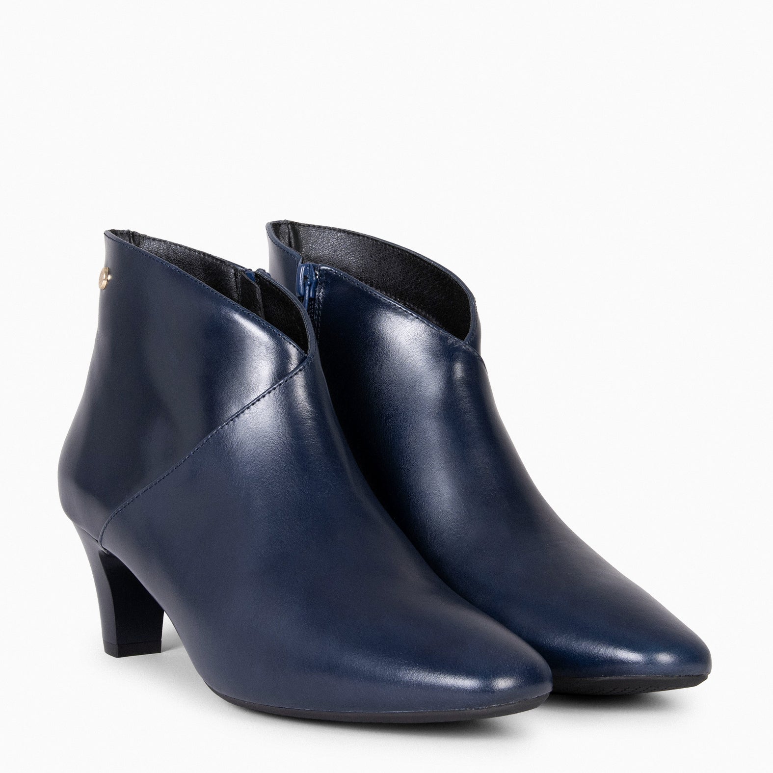 LADY – NAVY Nappa Leather Booties