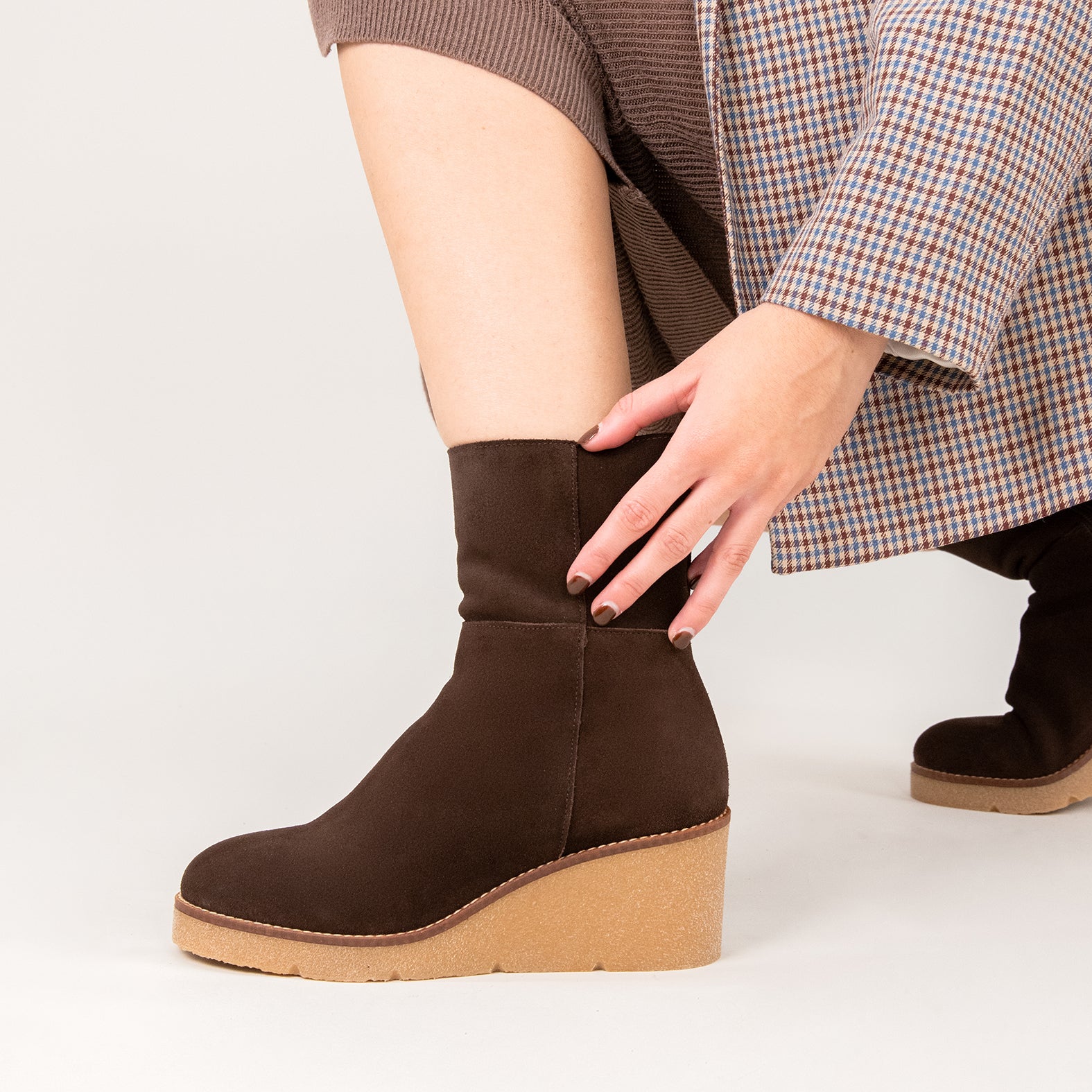 Unas Botas Botines Marrones Tacon Alto Mujer Tacon Ancho Botines