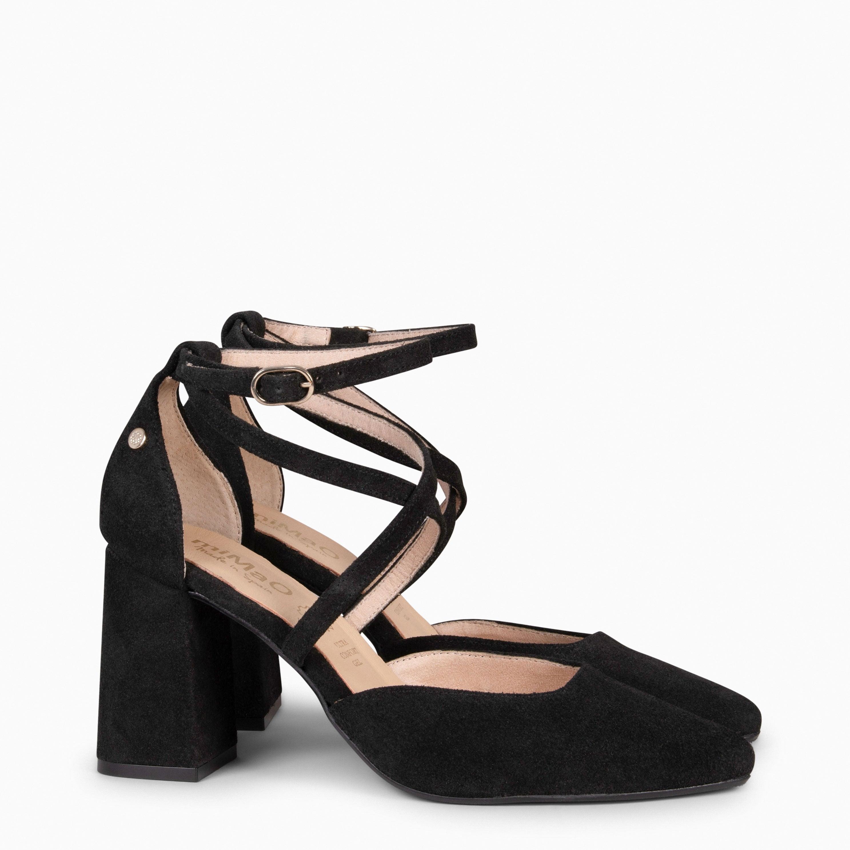 ARIEL - BLACK WIDE HEEL SHOE 