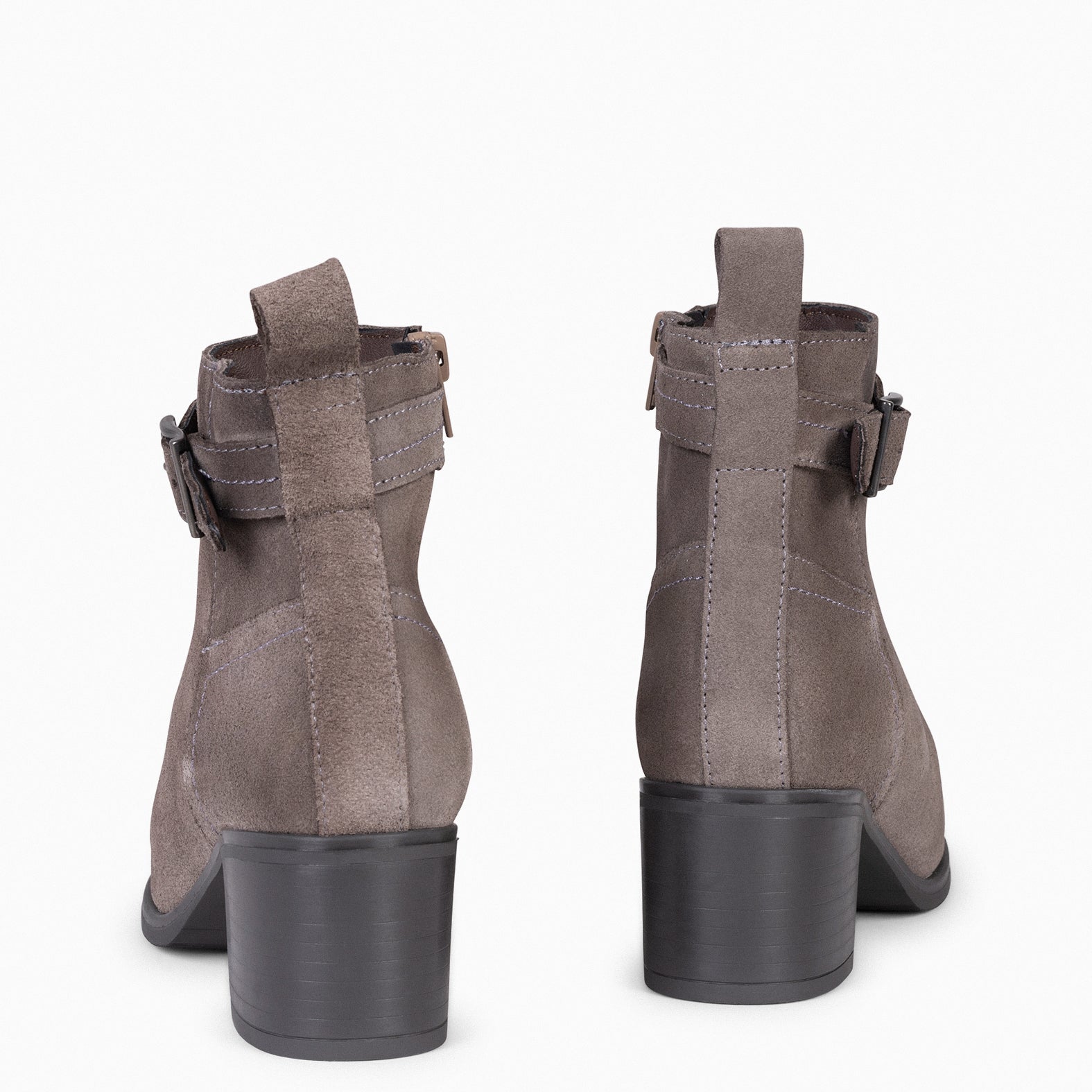 SEATTLE - TAUPE Women suede leather booties 